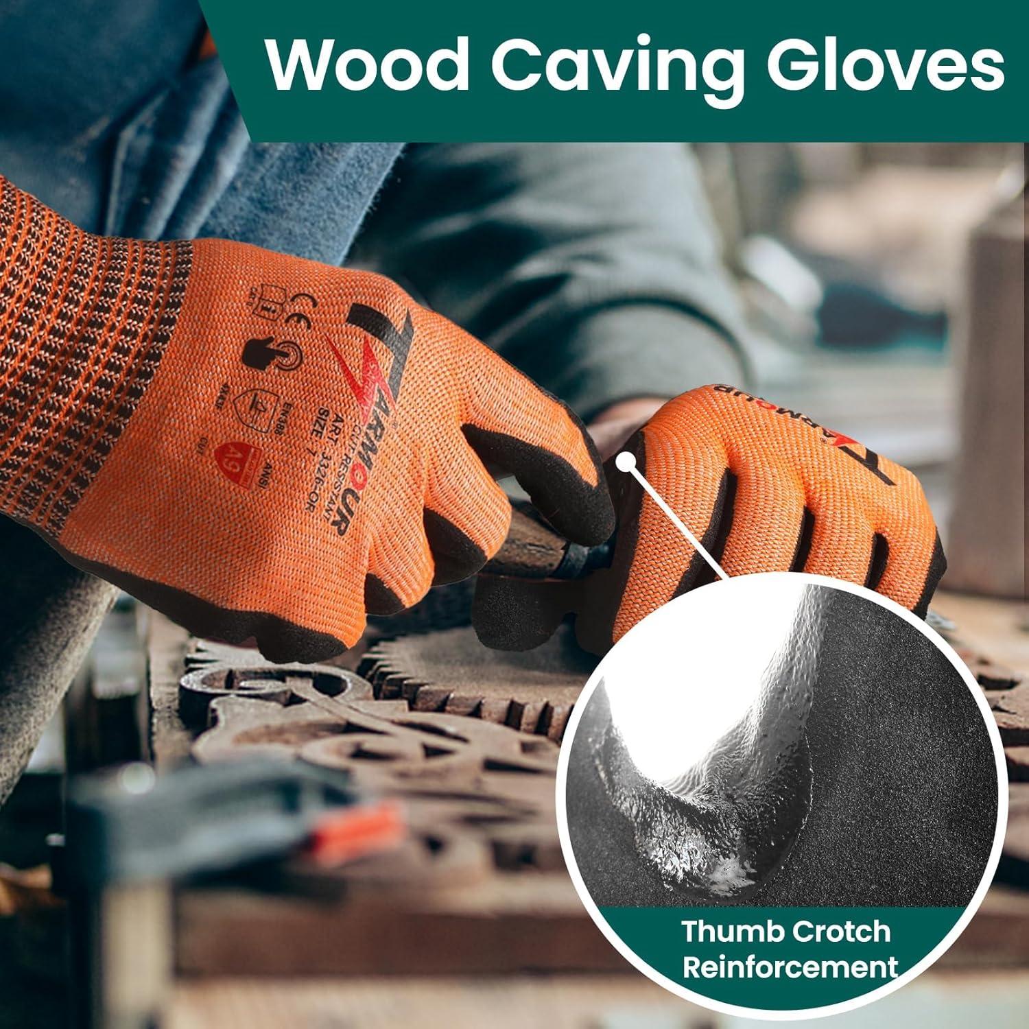 Guantes Resistentes a Cortes ANSI A9 Naranja XL - 1 Par