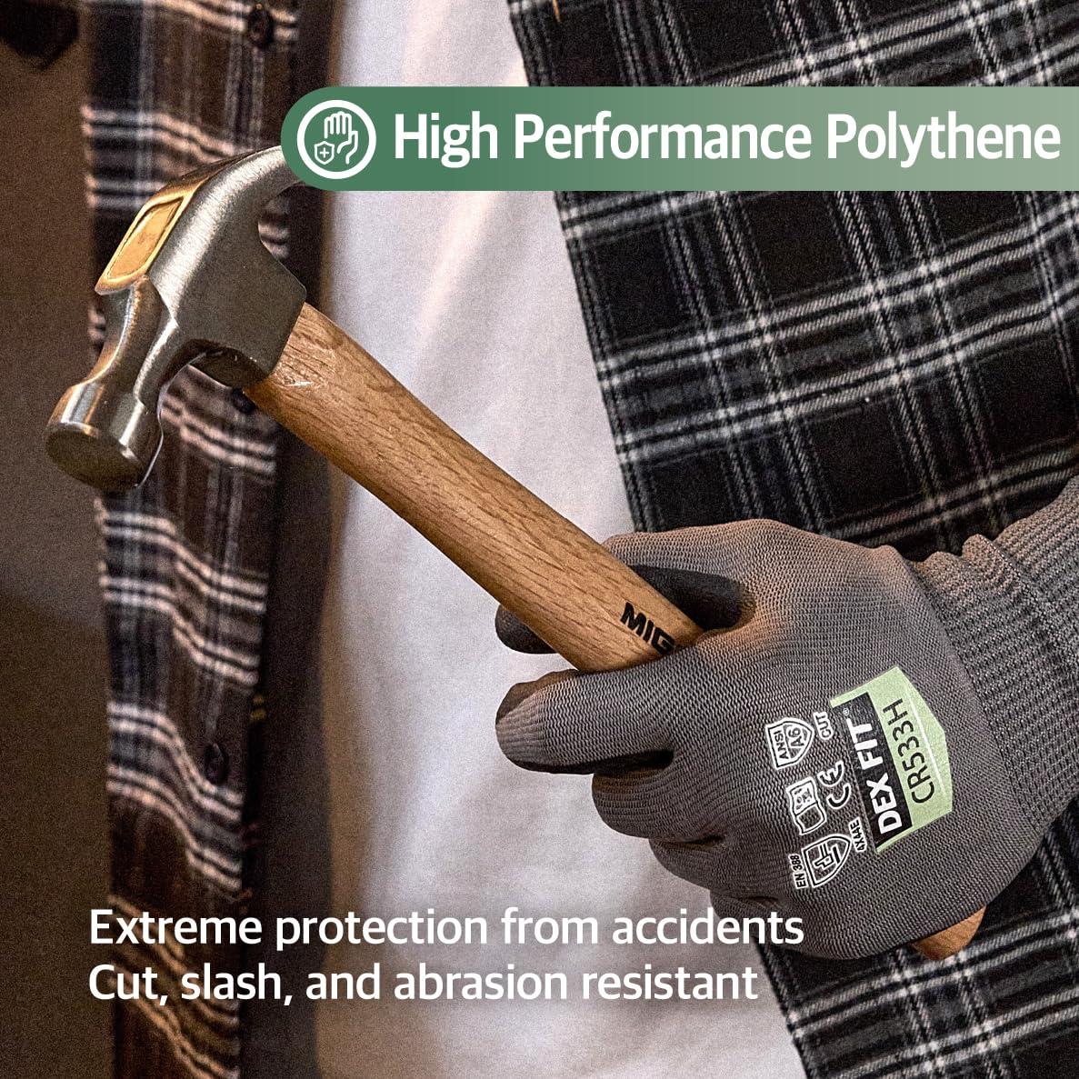 Guantes Resistentes a Cortes DEX FIT CR533H, Talla M, Gris