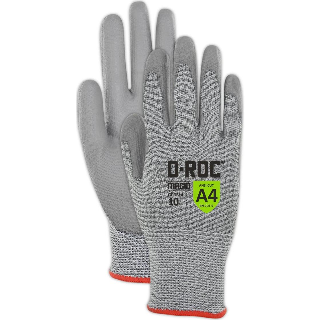 Guantes de Trabajo Magid D-Roc ANSI A4 Poliuretano 12 Pares T10