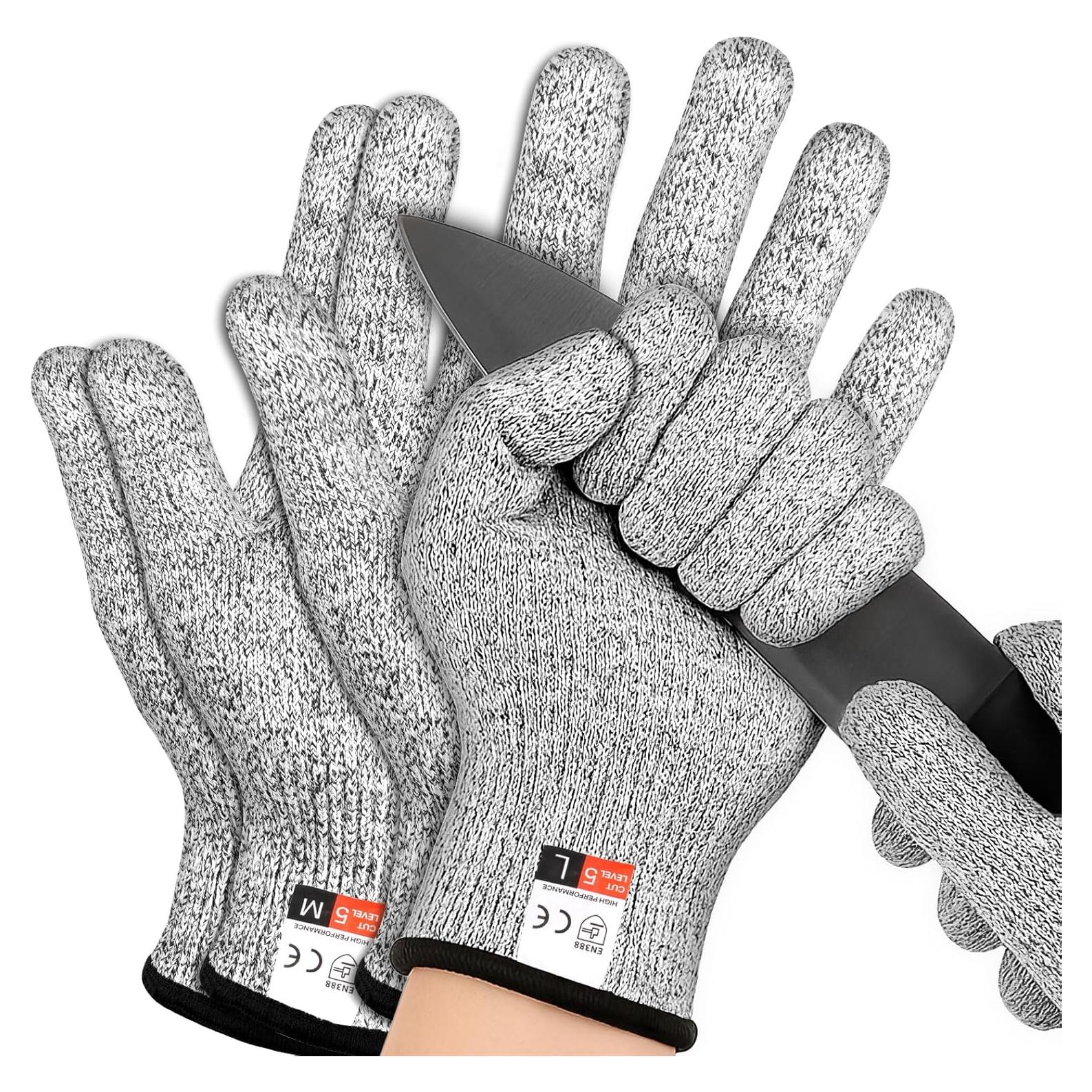 Guantes Resistentes a Cortes Nivel 5 - 2 Pares M+L