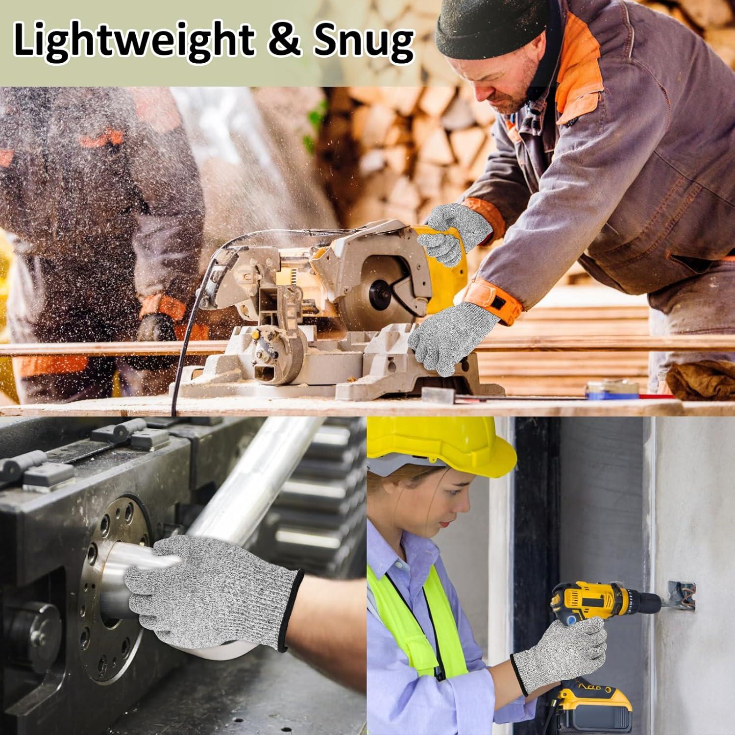 Guantes Resistentes a Cortes Nivel 5 - 2 Pares M+L