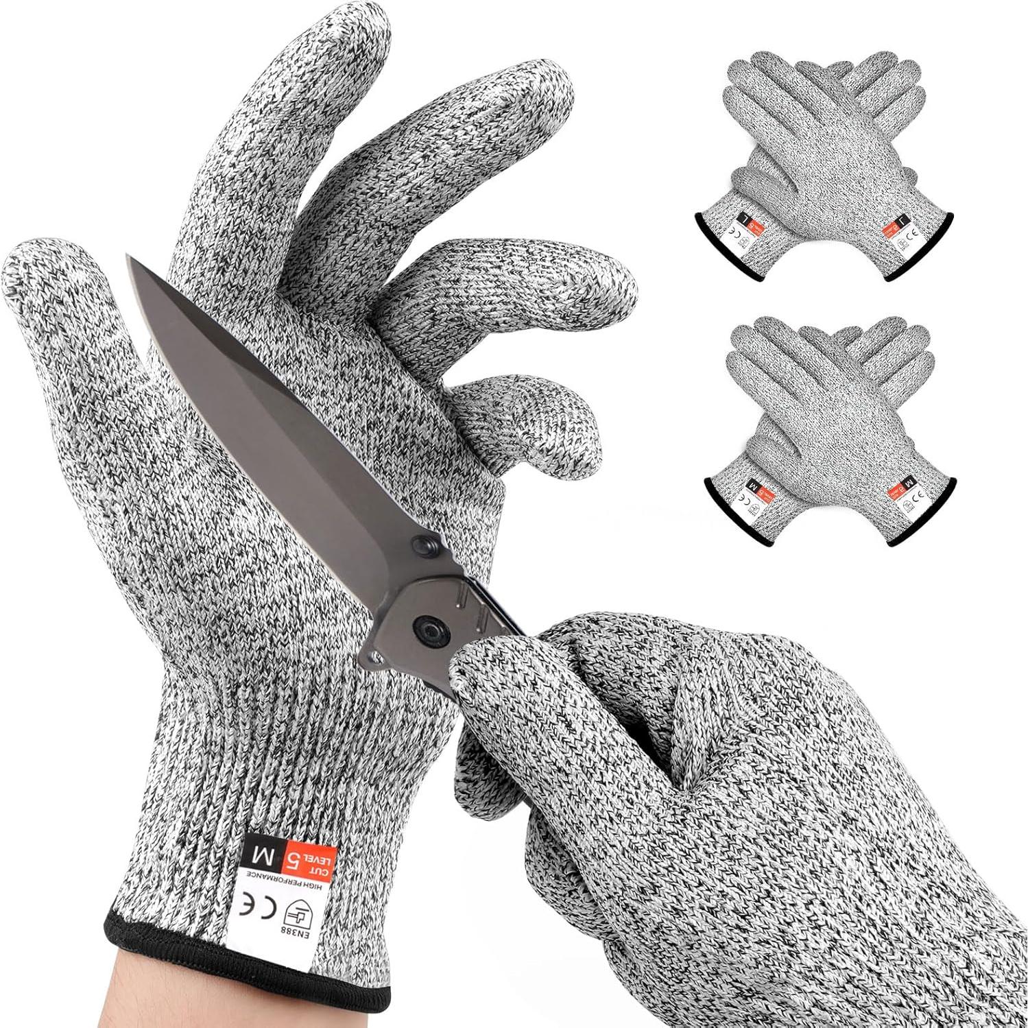 Guantes Resistentes a Cortes Nivel 5 - 2 Pares M+L