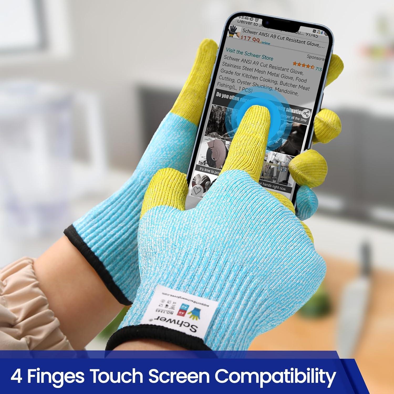 Guantes Cortantes Schwer AR1345 ANSI A9 Reforzados para Cocina