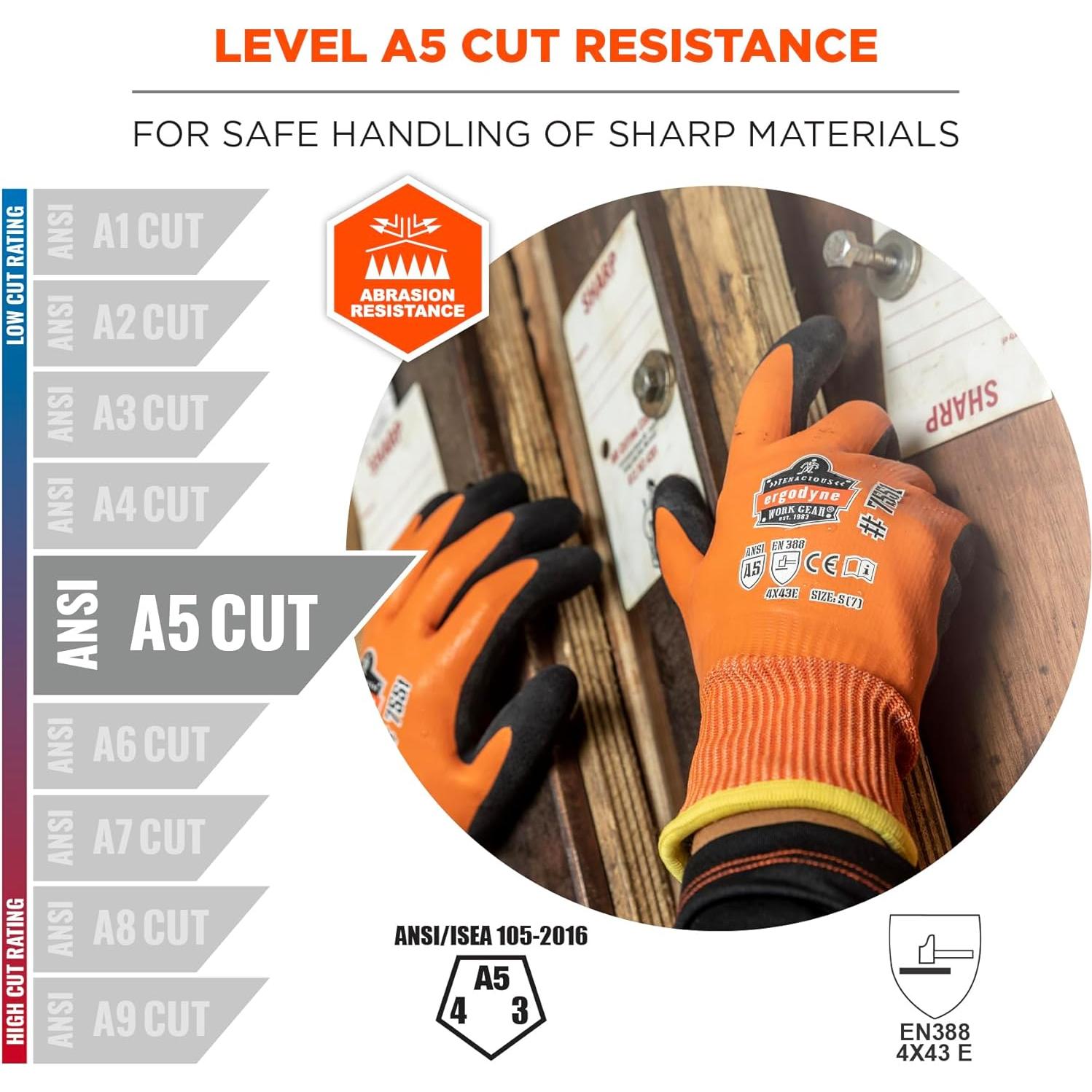 Guantes de Trabajo Invierno Ergodyne ProFlex 7551 A5 Naranja