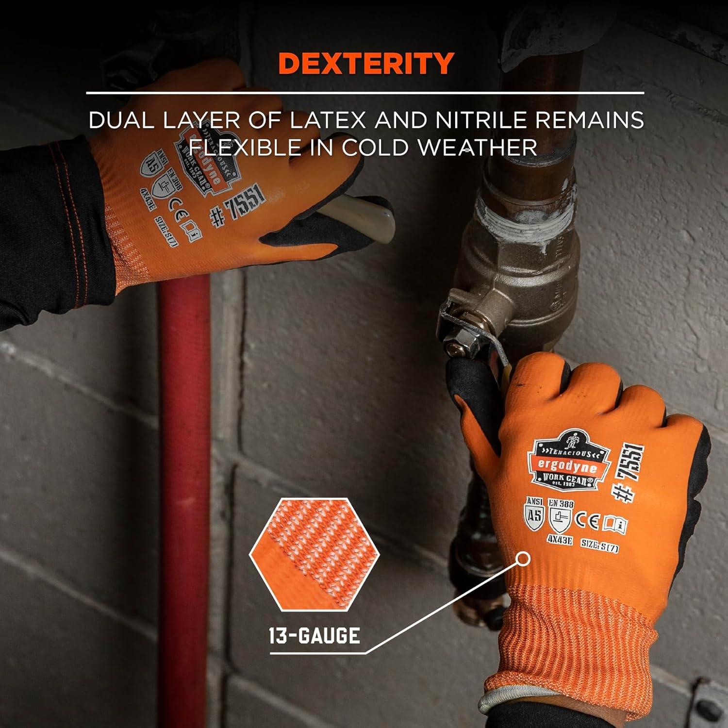 Guantes de Trabajo Invierno Ergodyne ProFlex 7551 A5 Naranja
