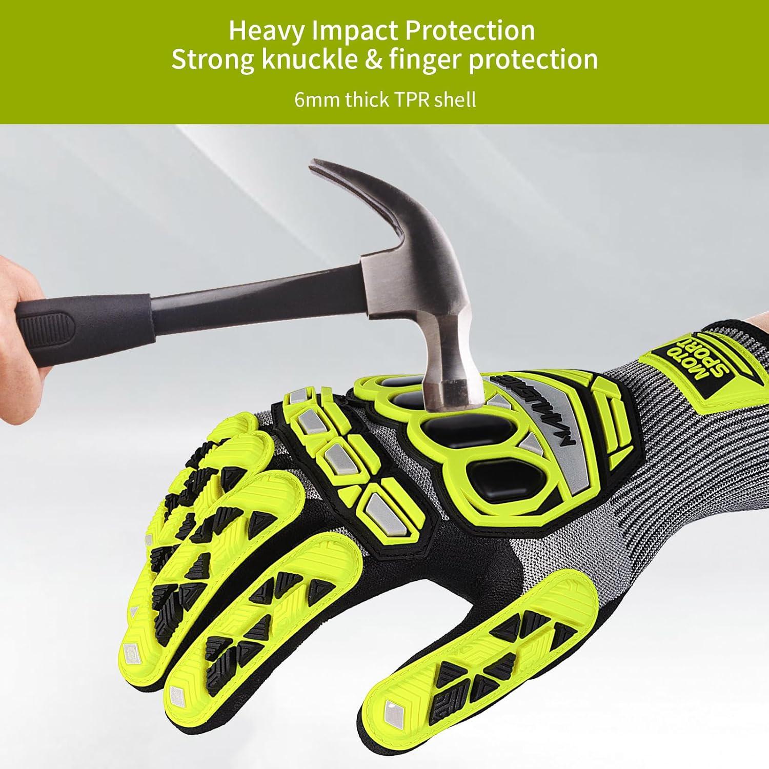 Guantes de Trabajo MANUSAGE TPR9070 Amarillo M Antivibración