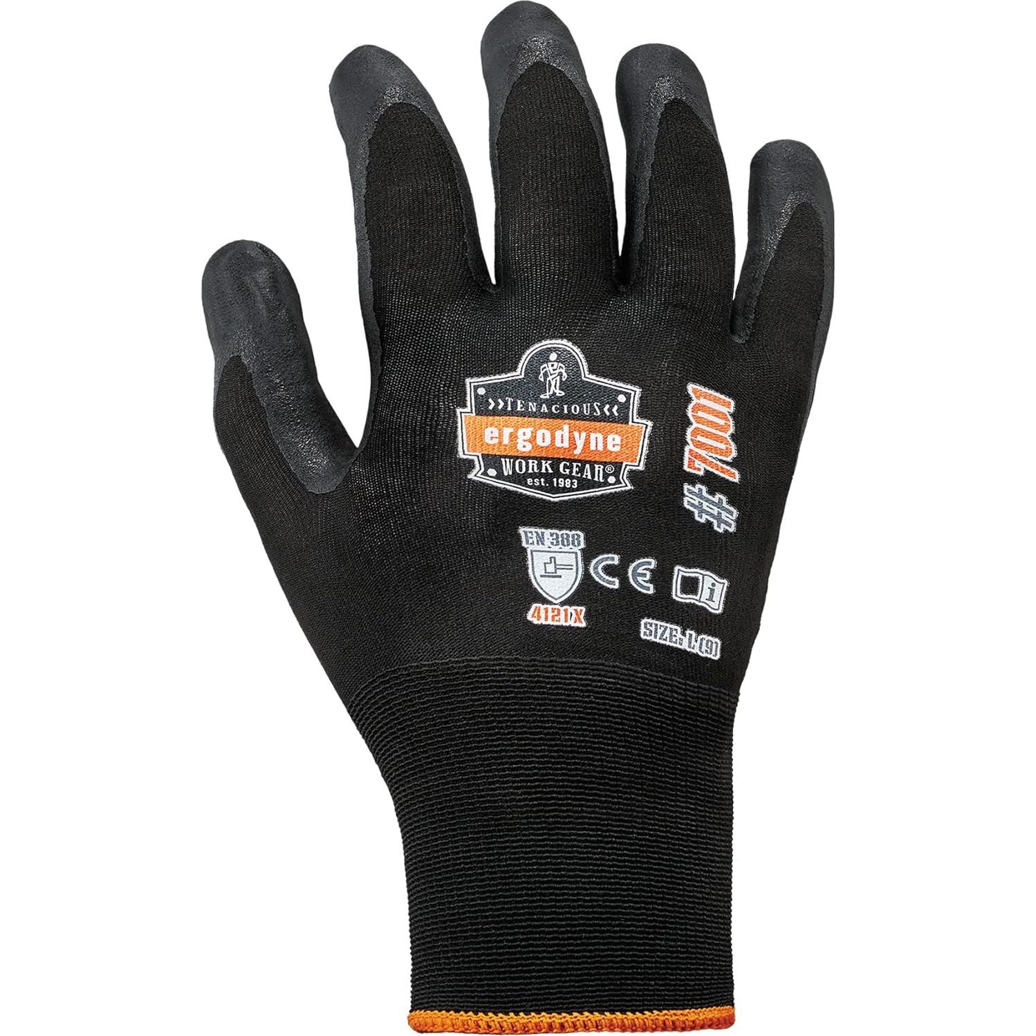 Guantes de Trabajo Ergodyne ProFlex 7001 Nitrilo Negro Mediano