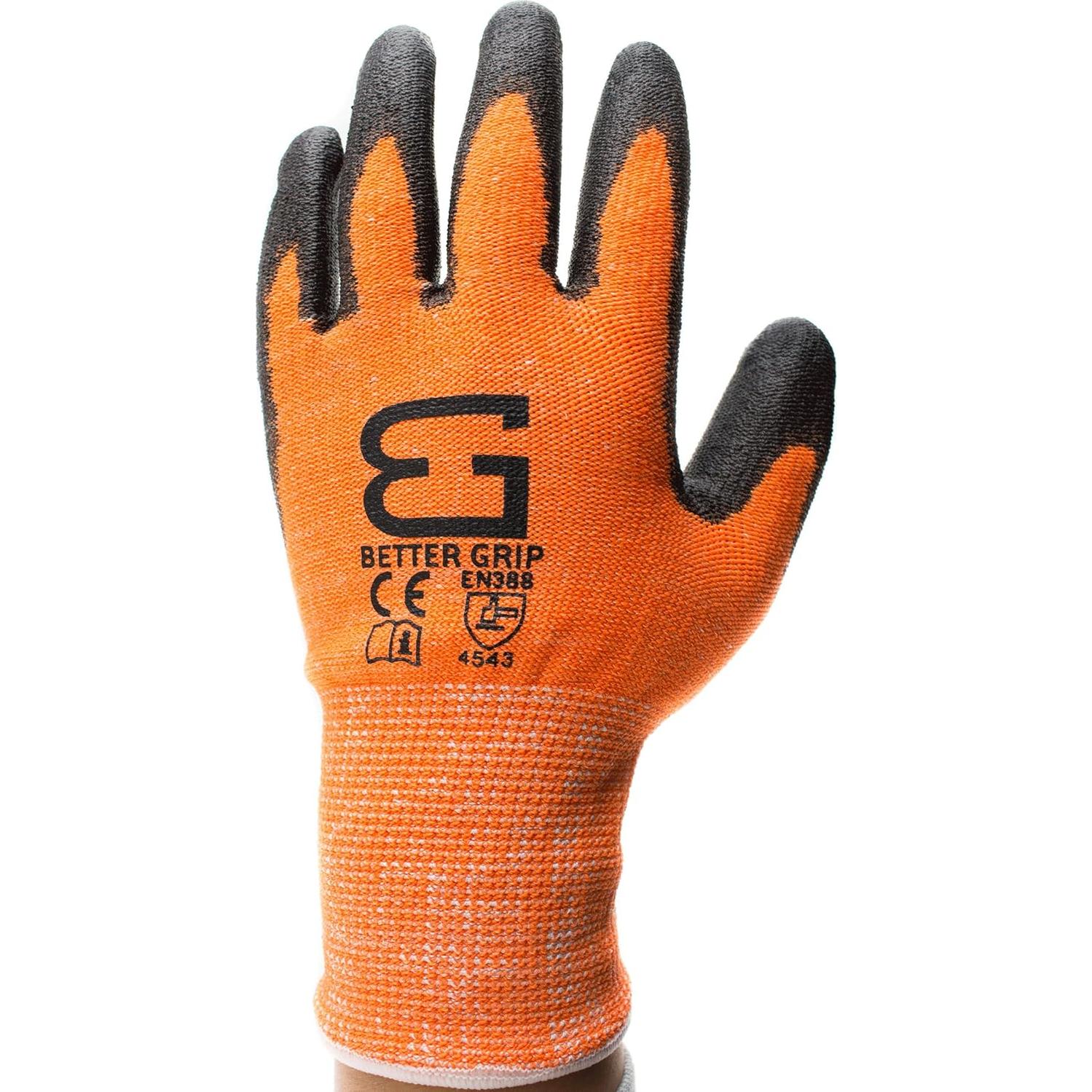 Guantes de Trabajo RK BGCRPU Nivel 5 Resistente a Cortes - 3 Pzas