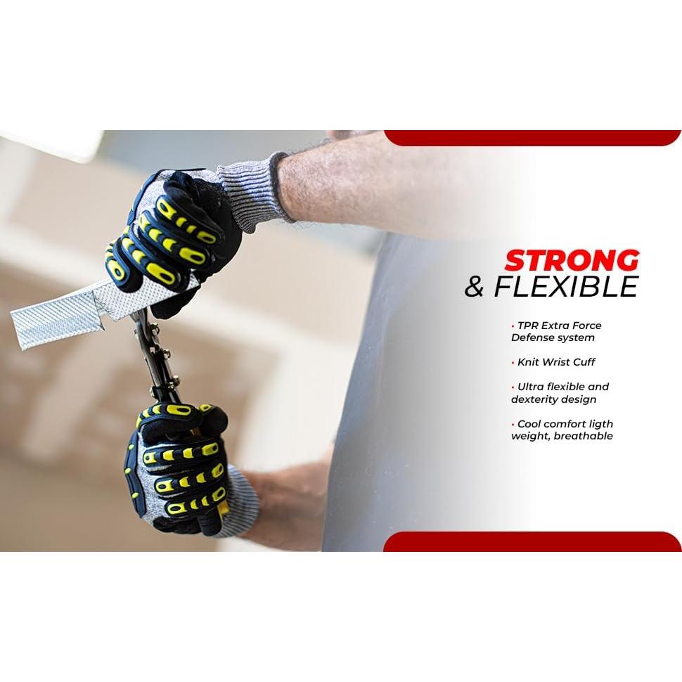 Guantes de Trabajo CRAB L-9 Nitrilo Anticorte Amarillo