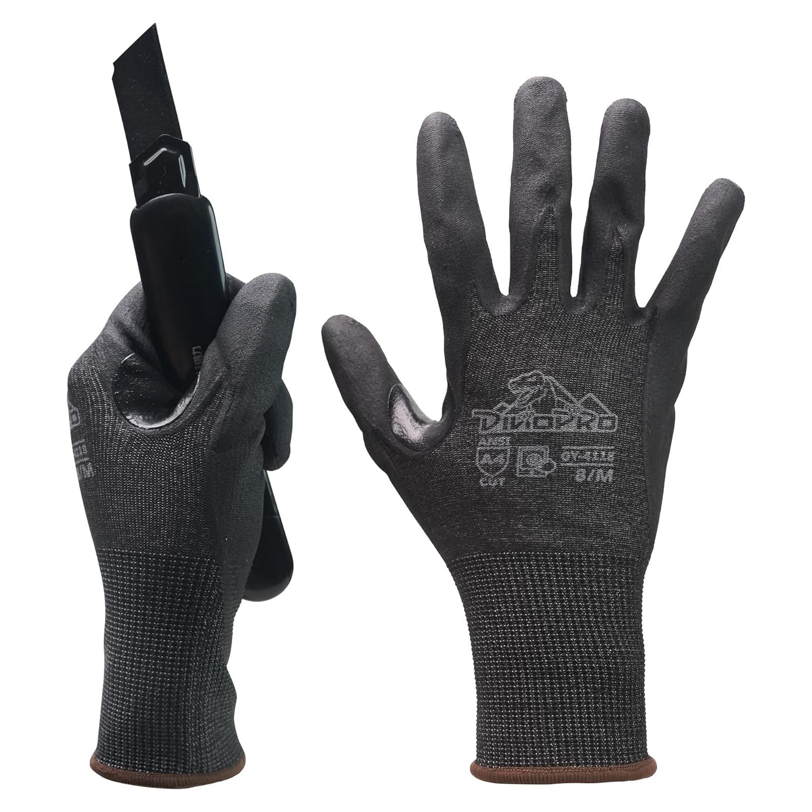 Guantes de Trabajo Resistentes a Cortes A4 DINOPRO - 12 Pares