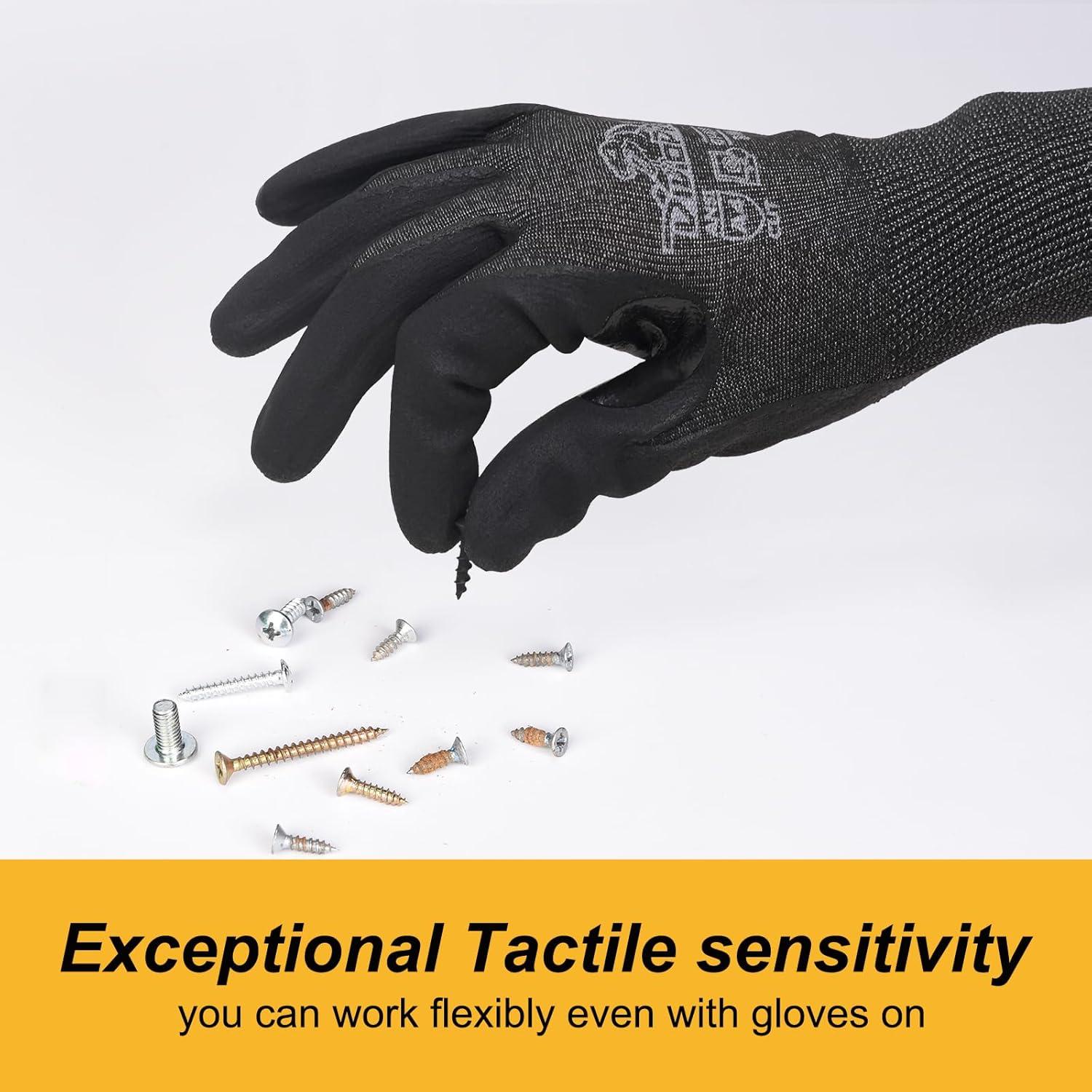 Guantes de Trabajo Resistentes a Cortes A4 DINOPRO - 12 Pares