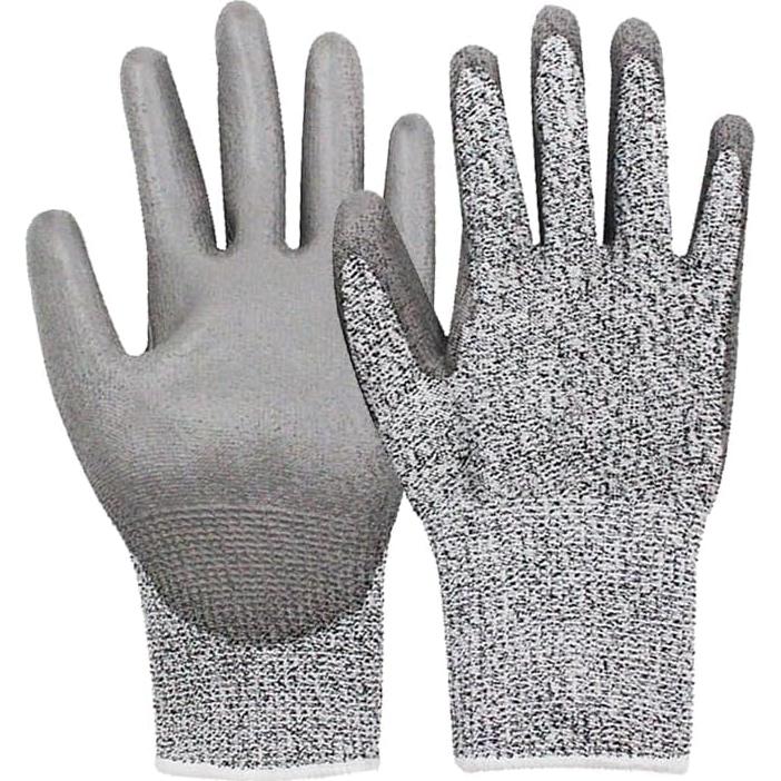 Guantes de Trabajo Resistentes a Cortes Nivel 5 HPPE PU 3 Pares