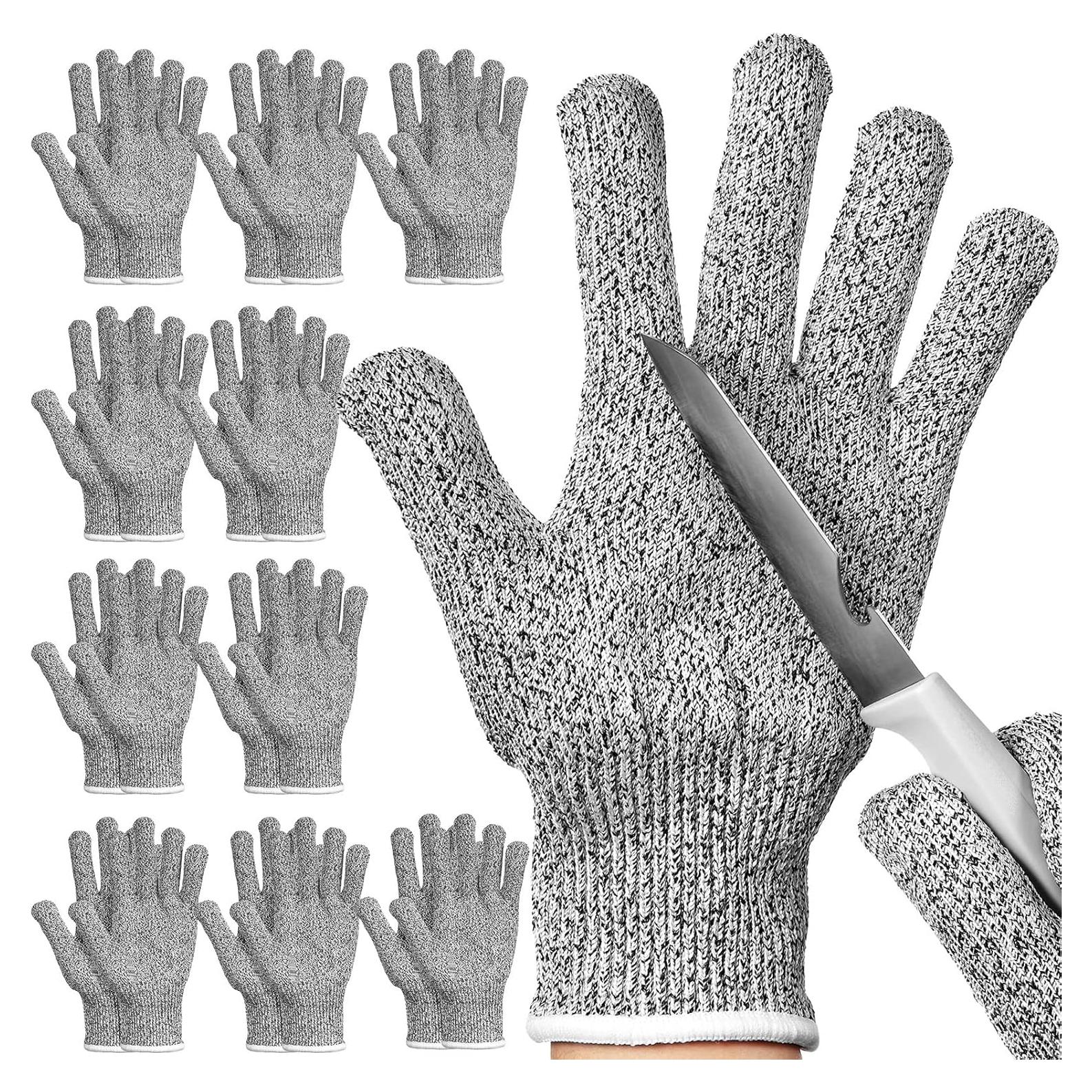 Guantes Resistentes a Cortes Nivel 5 Chuarry - 10 Pares Grande Gris