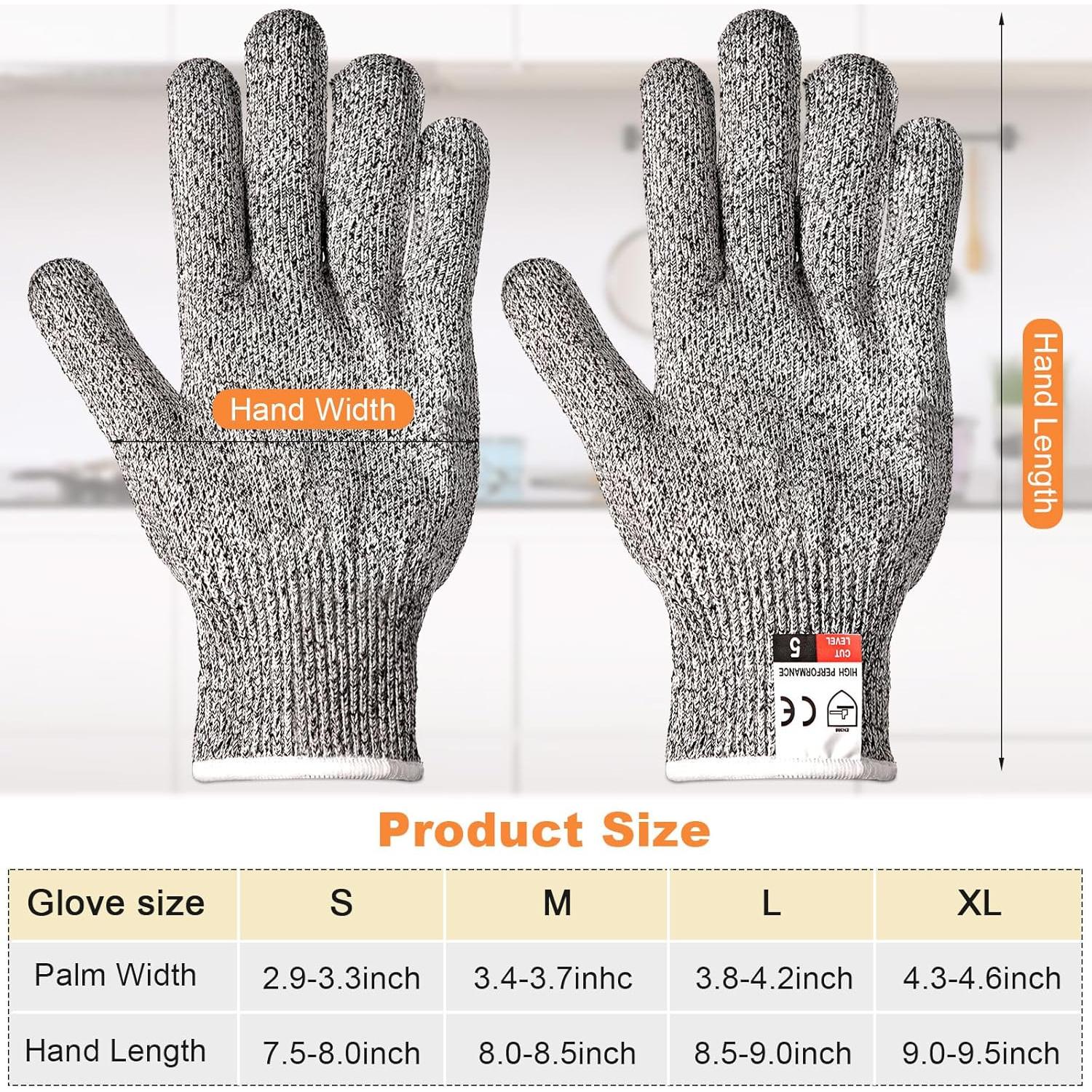 Guantes Resistentes a Cortes Nivel 5 Chuarry - 10 Pares Grande Gris