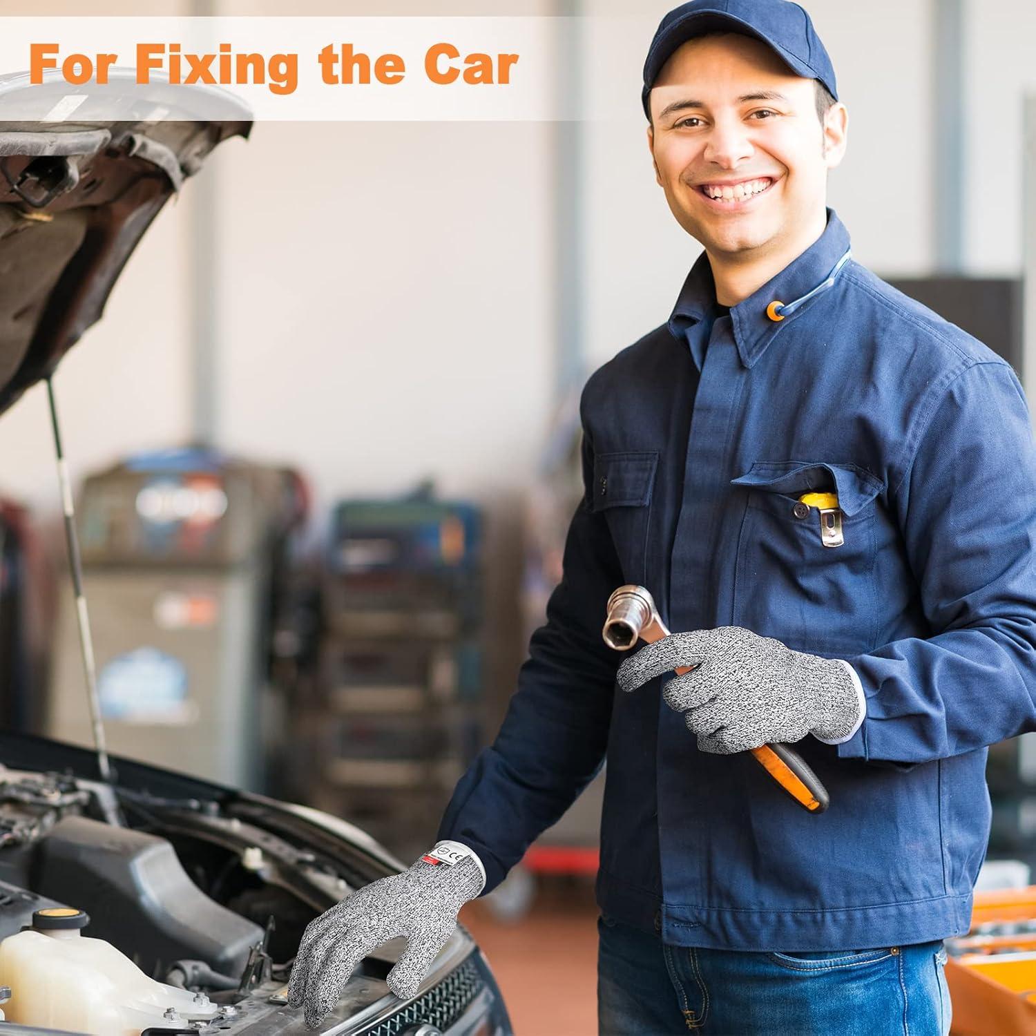 Guantes Resistentes a Cortes Nivel 5 Chuarry - 10 Pares Grande Gris