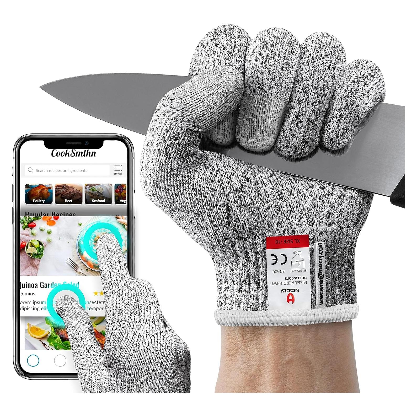Guantes Resistentes a Cortes NoCry XL Grado Alimenticio Pantalla Táctil