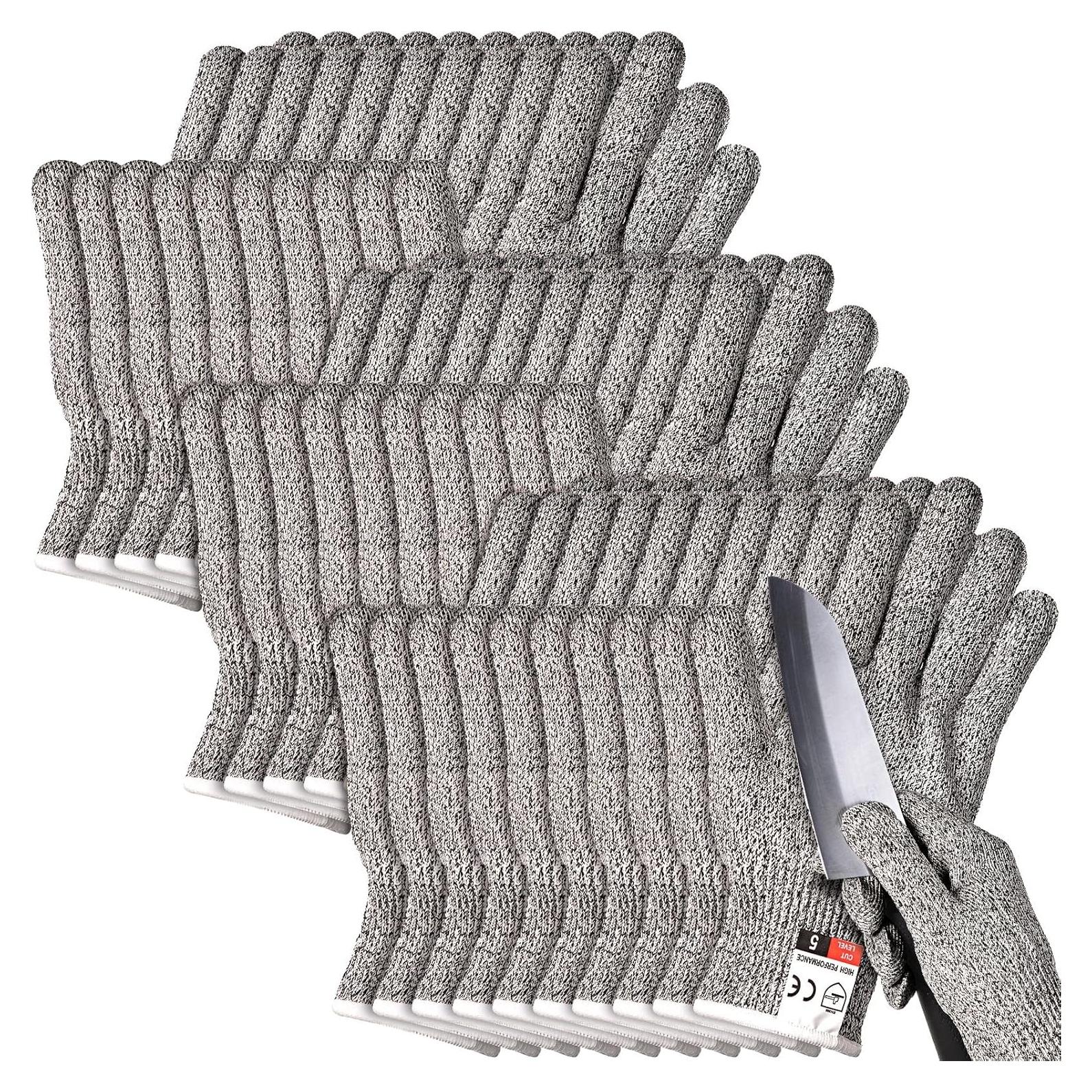 Guantes Anticorte Potchen 15 Pares Nivel 5 Grande Gris