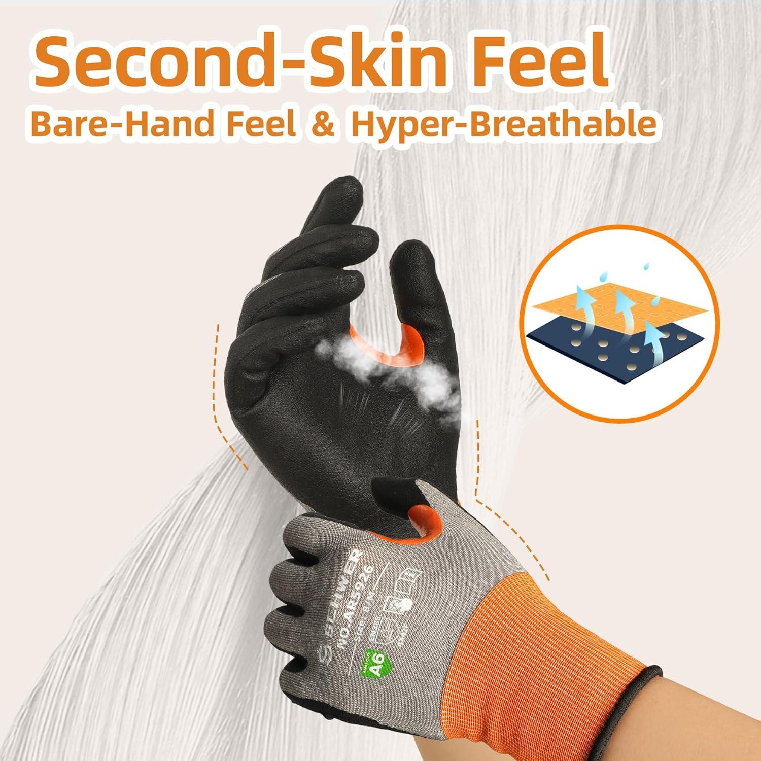 Guantes de Trabajo Schwer A6 AIR-SKIN Resistentes a Cortes Medianos