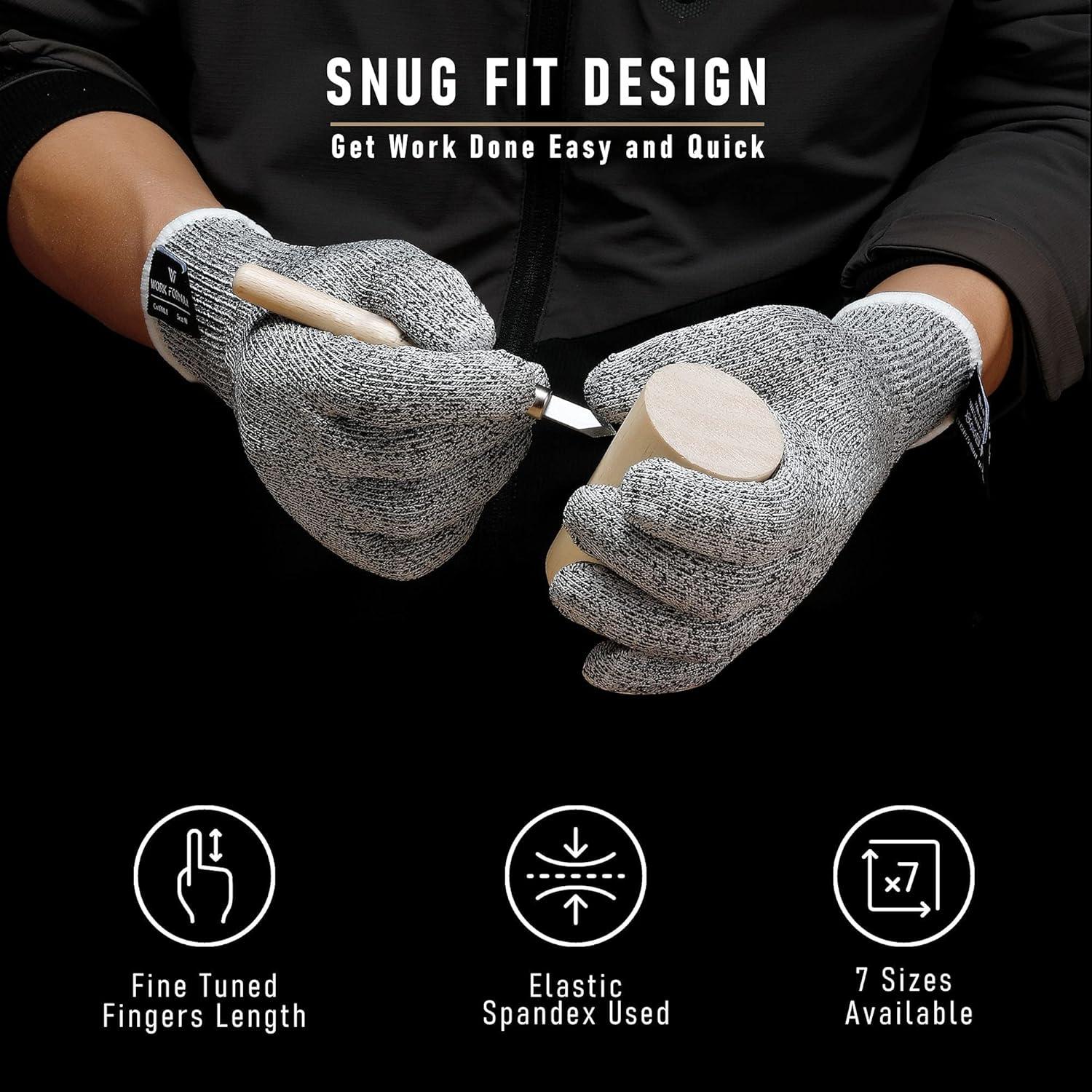Guantes de Cocina Anticorte WORK FORMULA - 4 Pcs Talla Grande