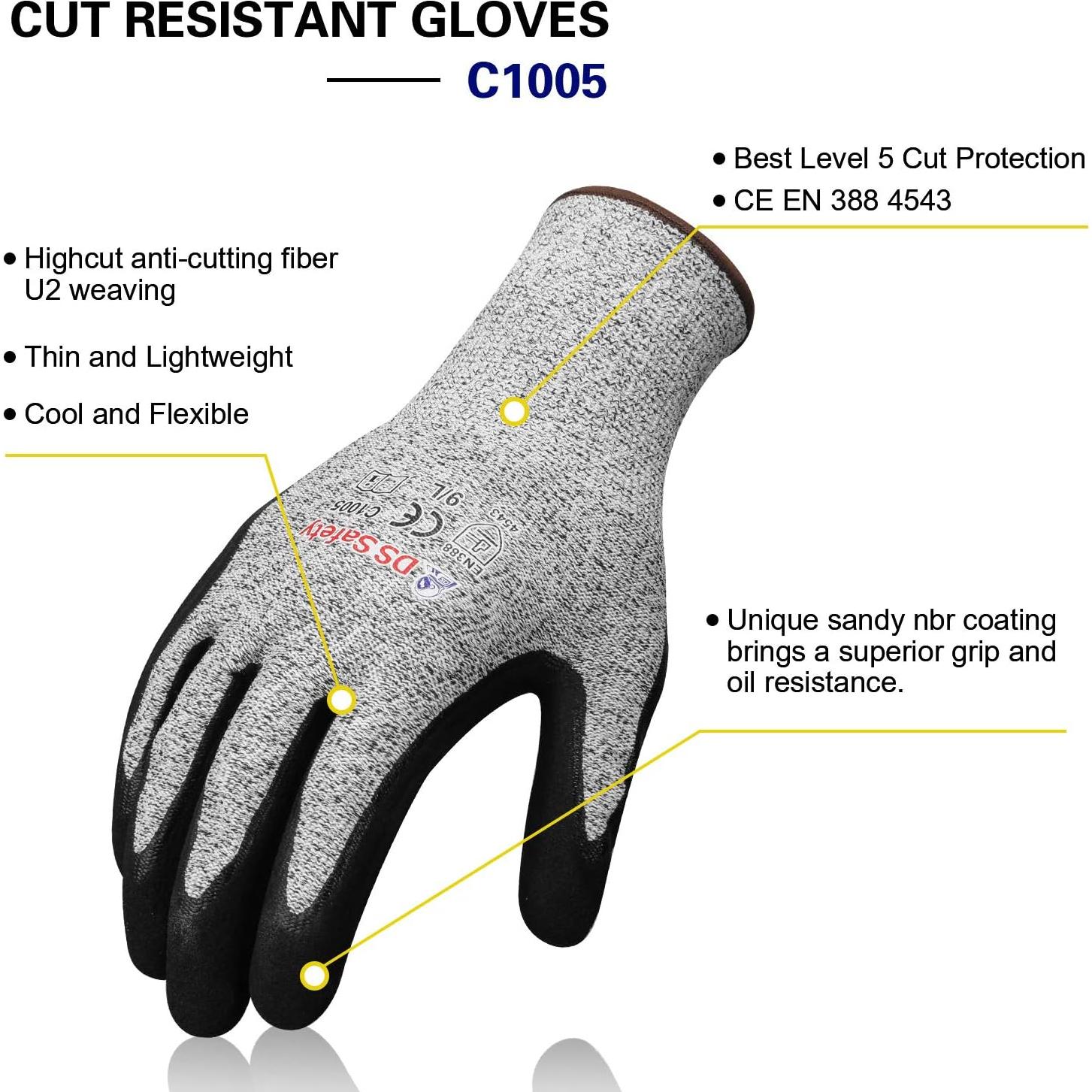 Guantes Resistentes a Cortes Nivel 5 DS Safety - 12 Pares Medianos