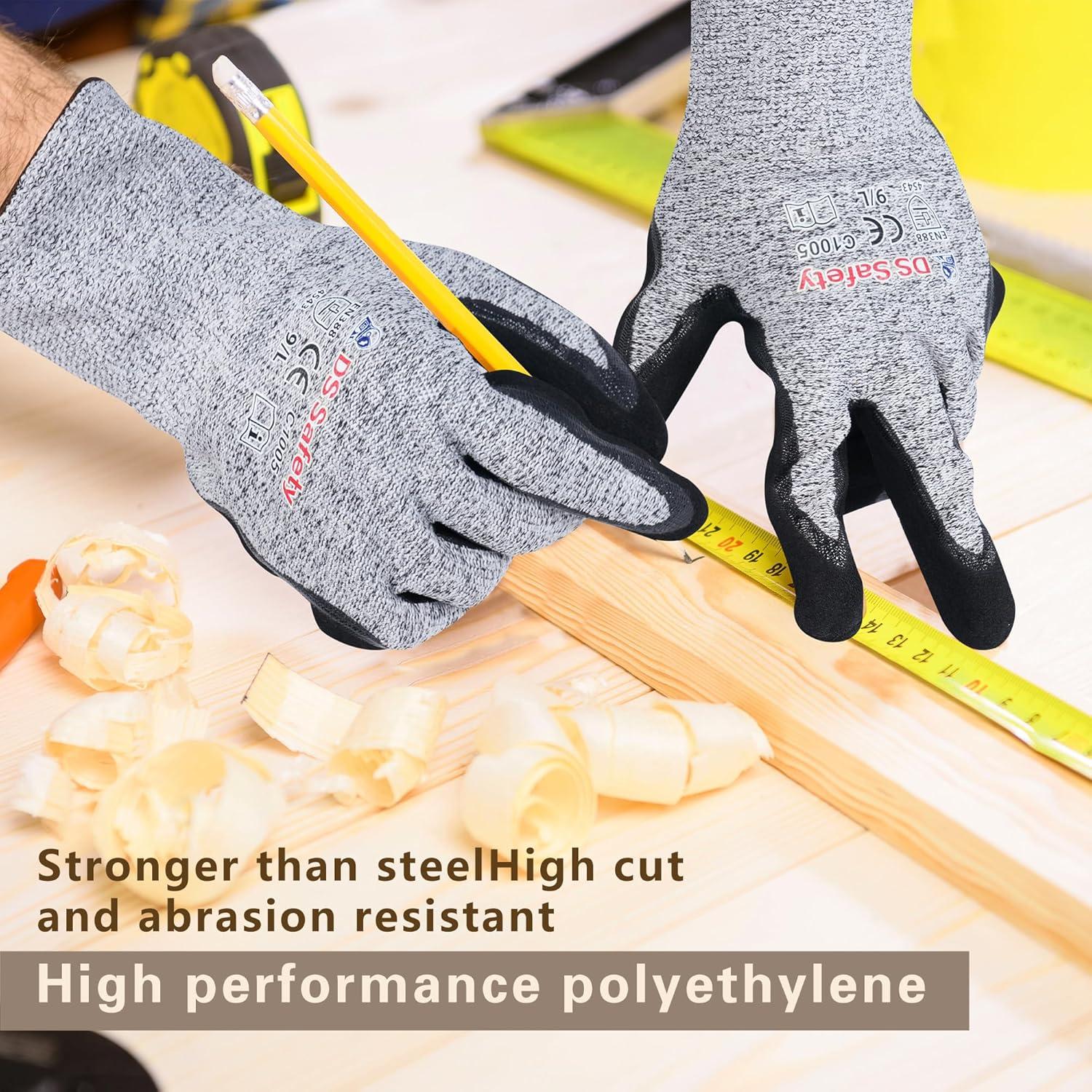 Guantes Resistentes a Cortes Nivel 5 DS Safety - 12 Pares Medianos