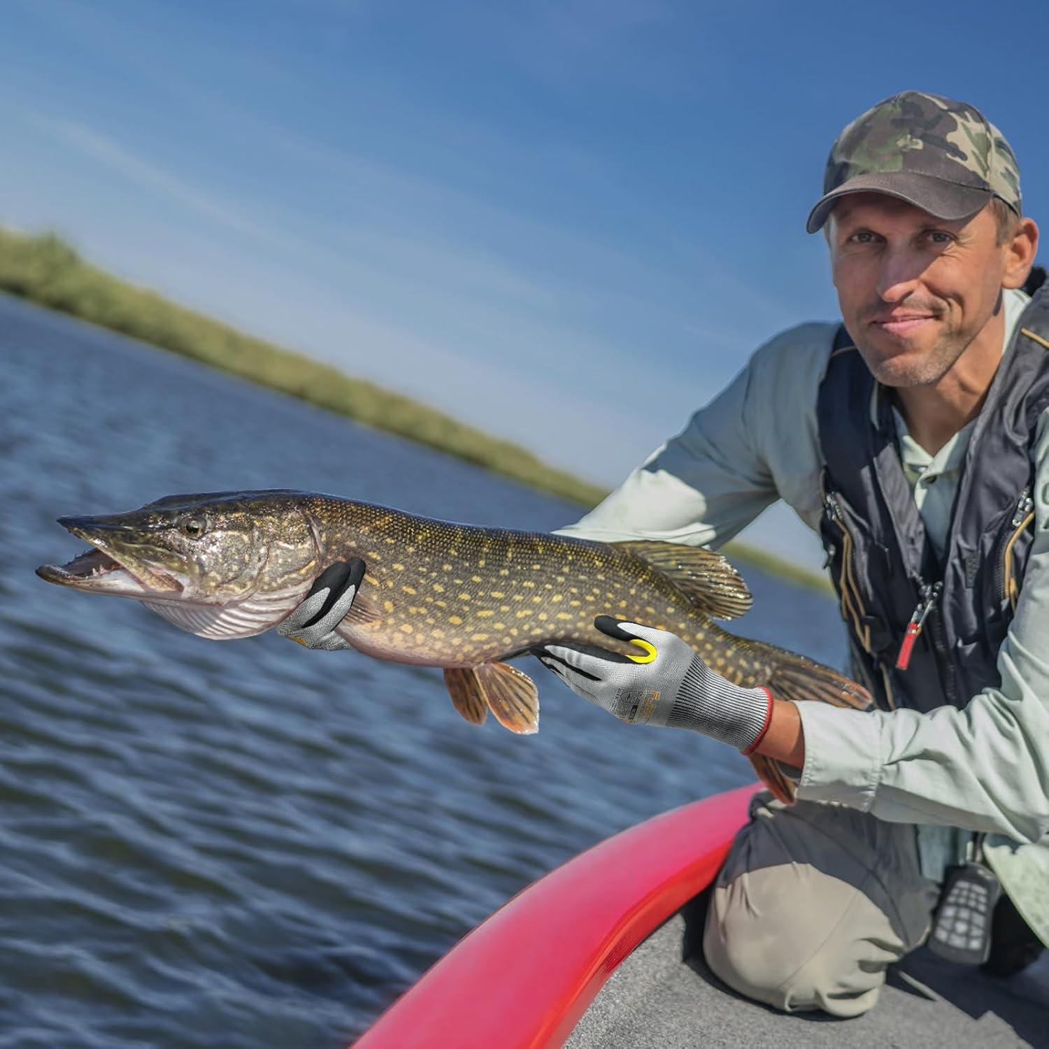 Guantes de Trabajo Resistentes a Cortes A9 Nitrilo Táctil Grande