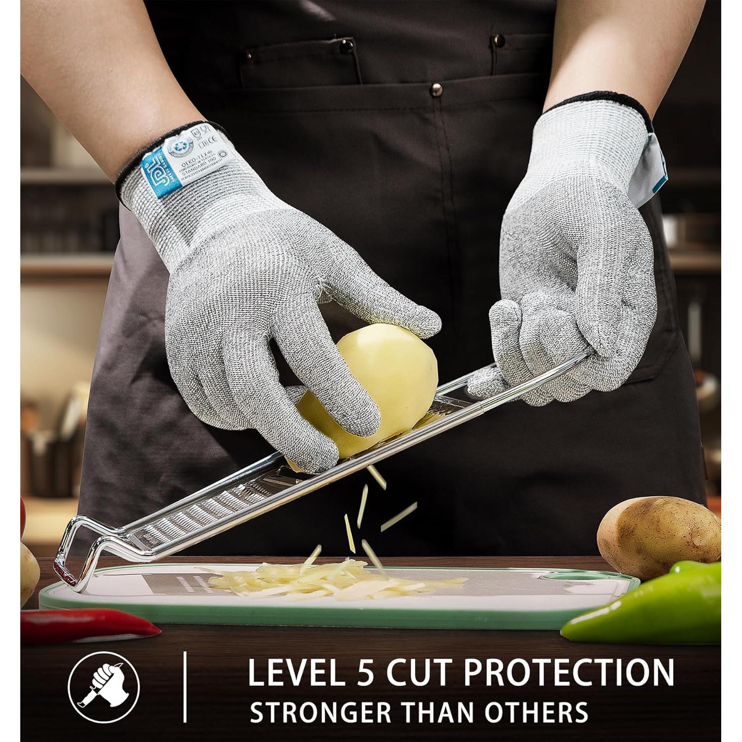 Guantes Resistentes a Cortes Grises JDL, Talla Grande, Grado Alimenticio