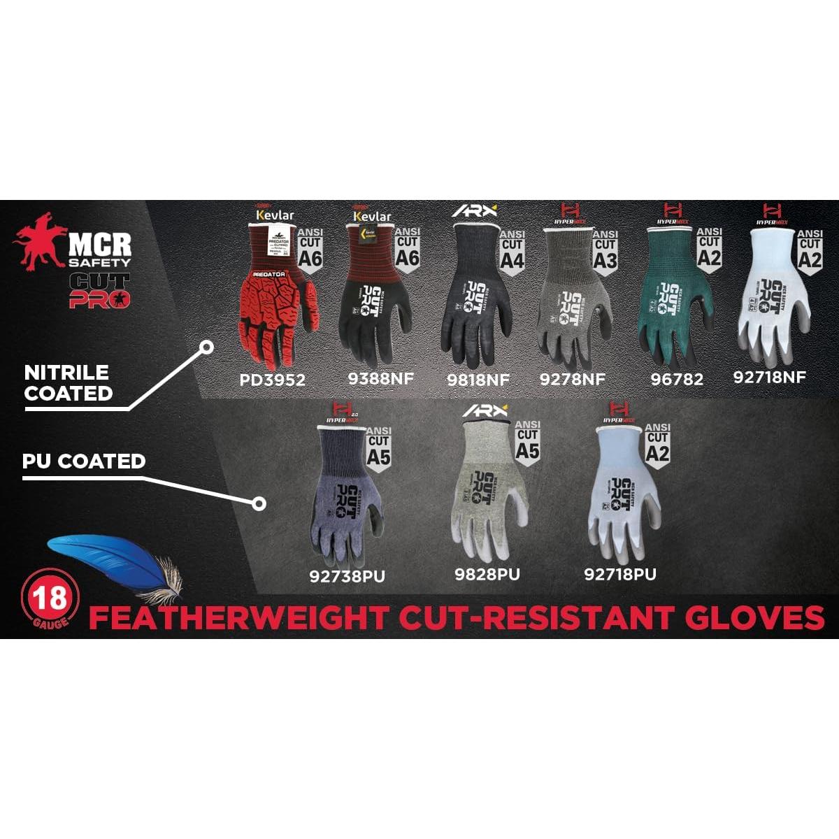 Guante de Trabajo MCR Safety 96782M Cut Pro Nitrilo Mediano