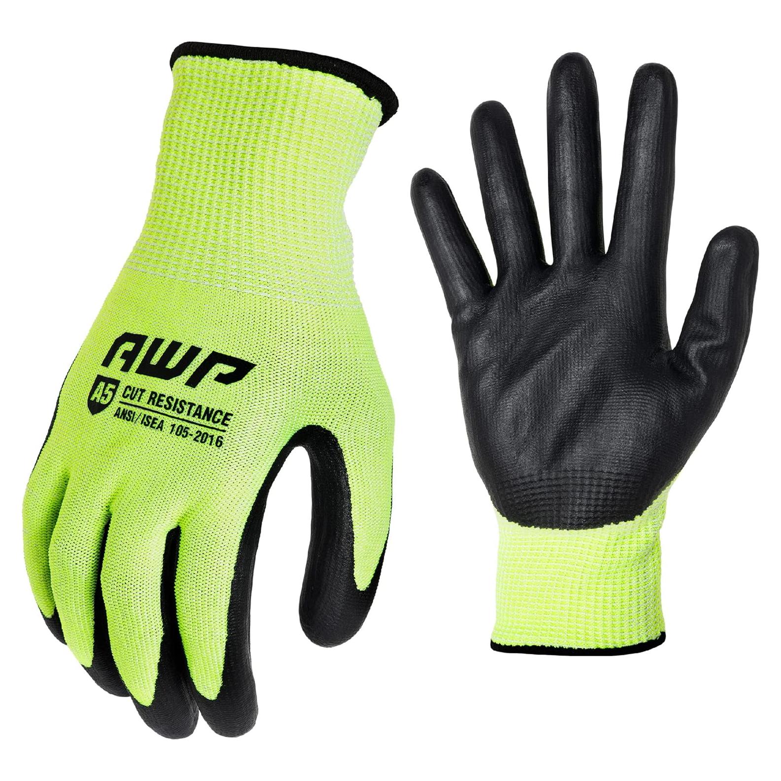 Guantes de Trabajo AWP ANSI A5 Alta Visibilidad Talla Grande