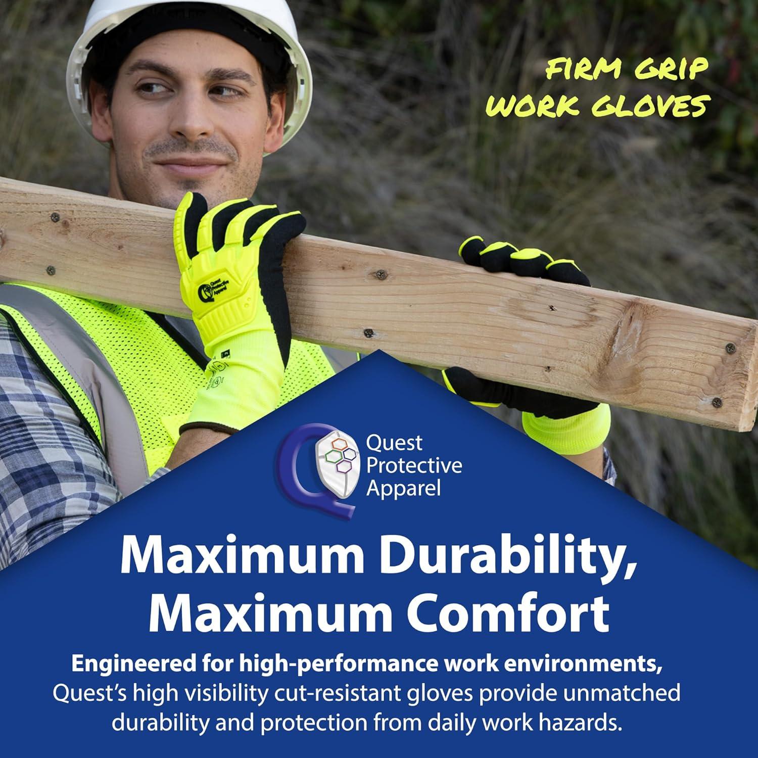 Guantes de Trabajo Quest Protective Apparel Grande Alta Visibilidad