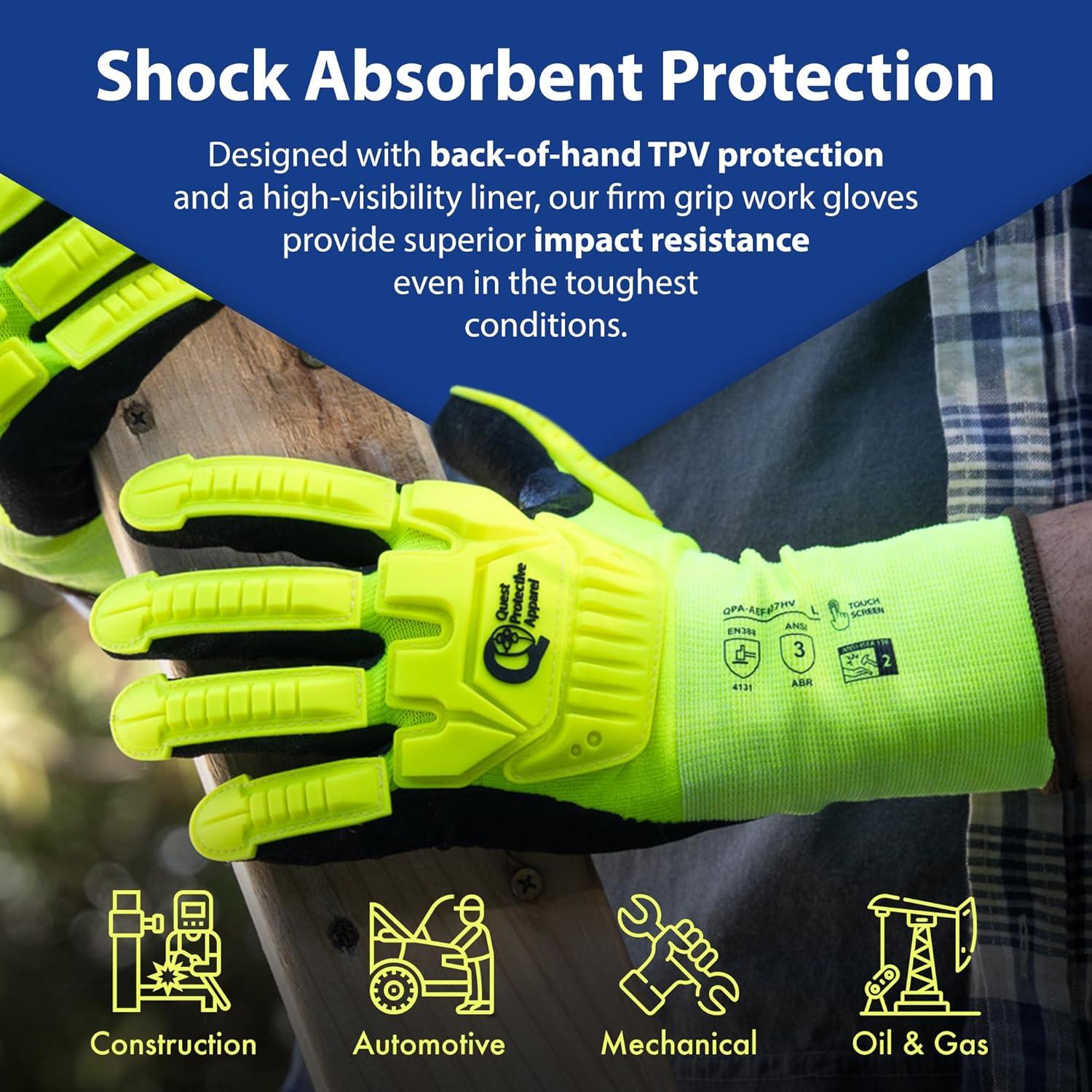 Guantes de Trabajo Quest Protective Apparel Grande Alta Visibilidad