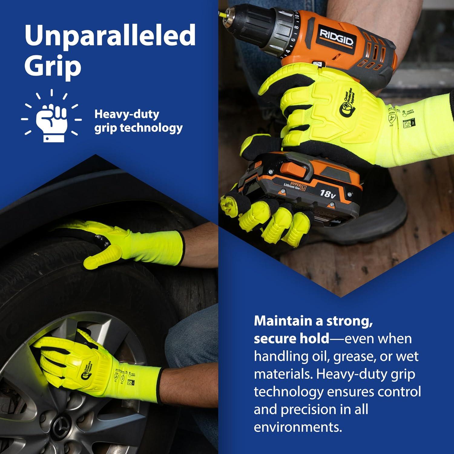 Guantes de Trabajo Quest Protective Apparel Grande Alta Visibilidad