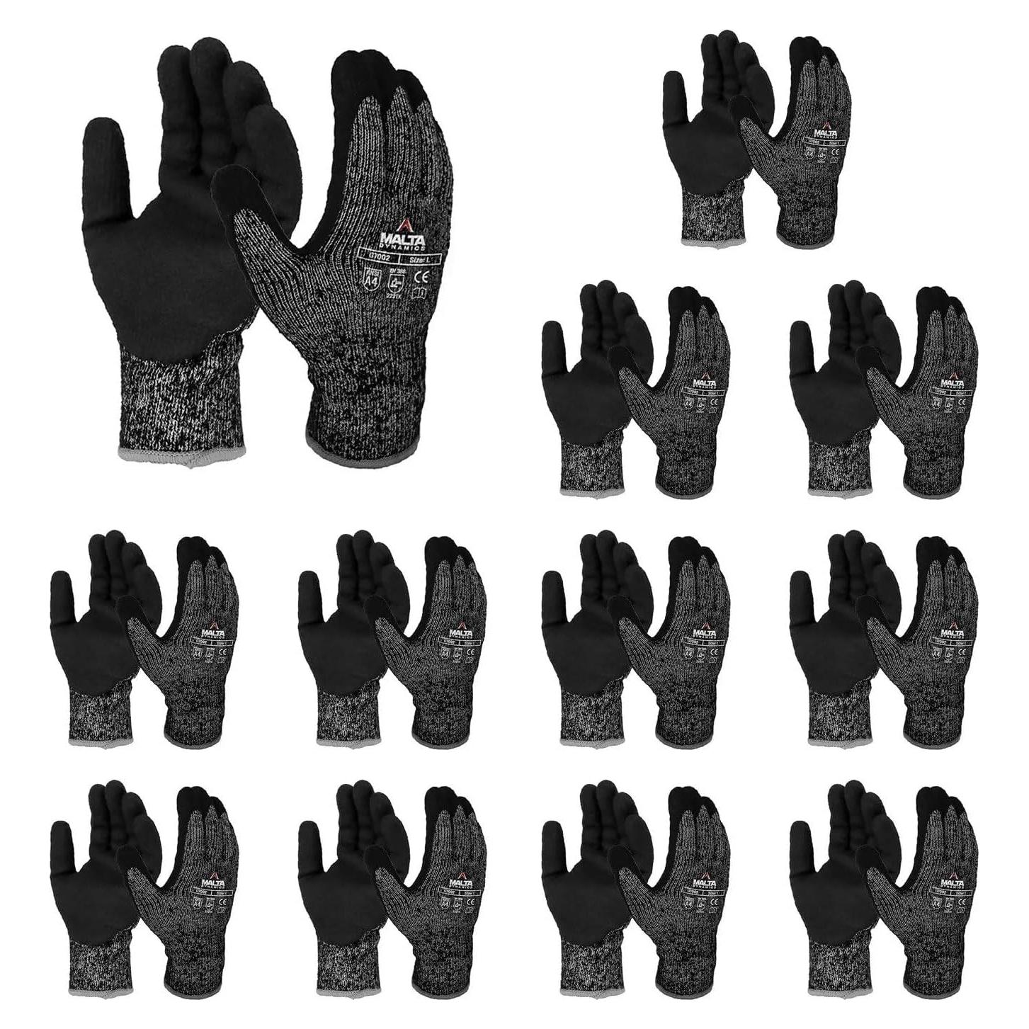 Guantes de Seguridad Malta Dynamics, Paquete de 12, Corte ANSI A4