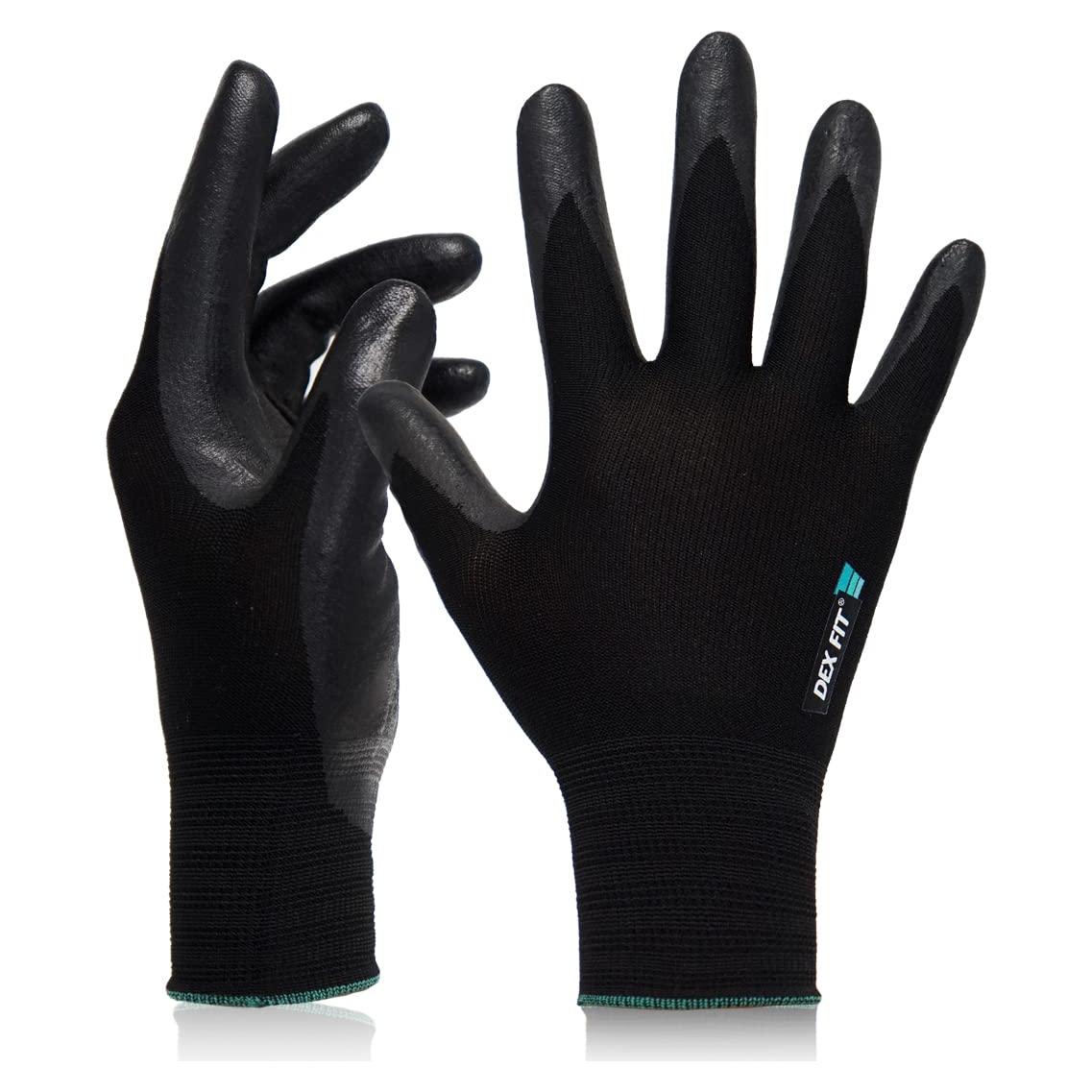 Guantes de Trabajo DEX FIT FN331 Nitrilo Antideslizantes Negro S