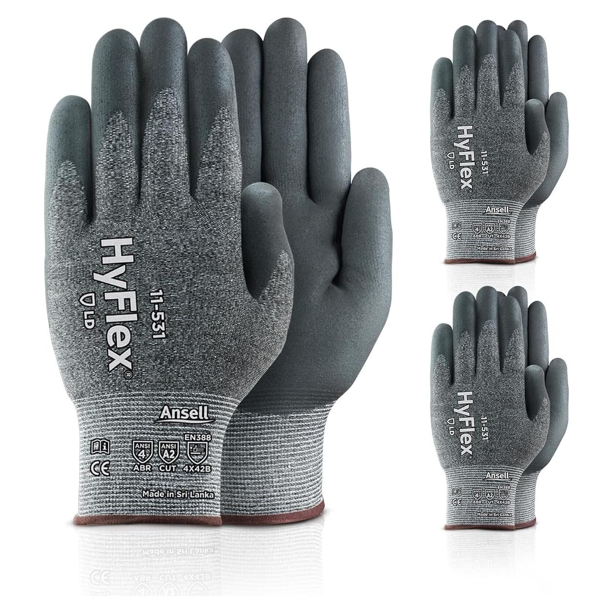 Guantes Industriales Ansell HyFlex 11-531 Resistentes a Cortes - Grande