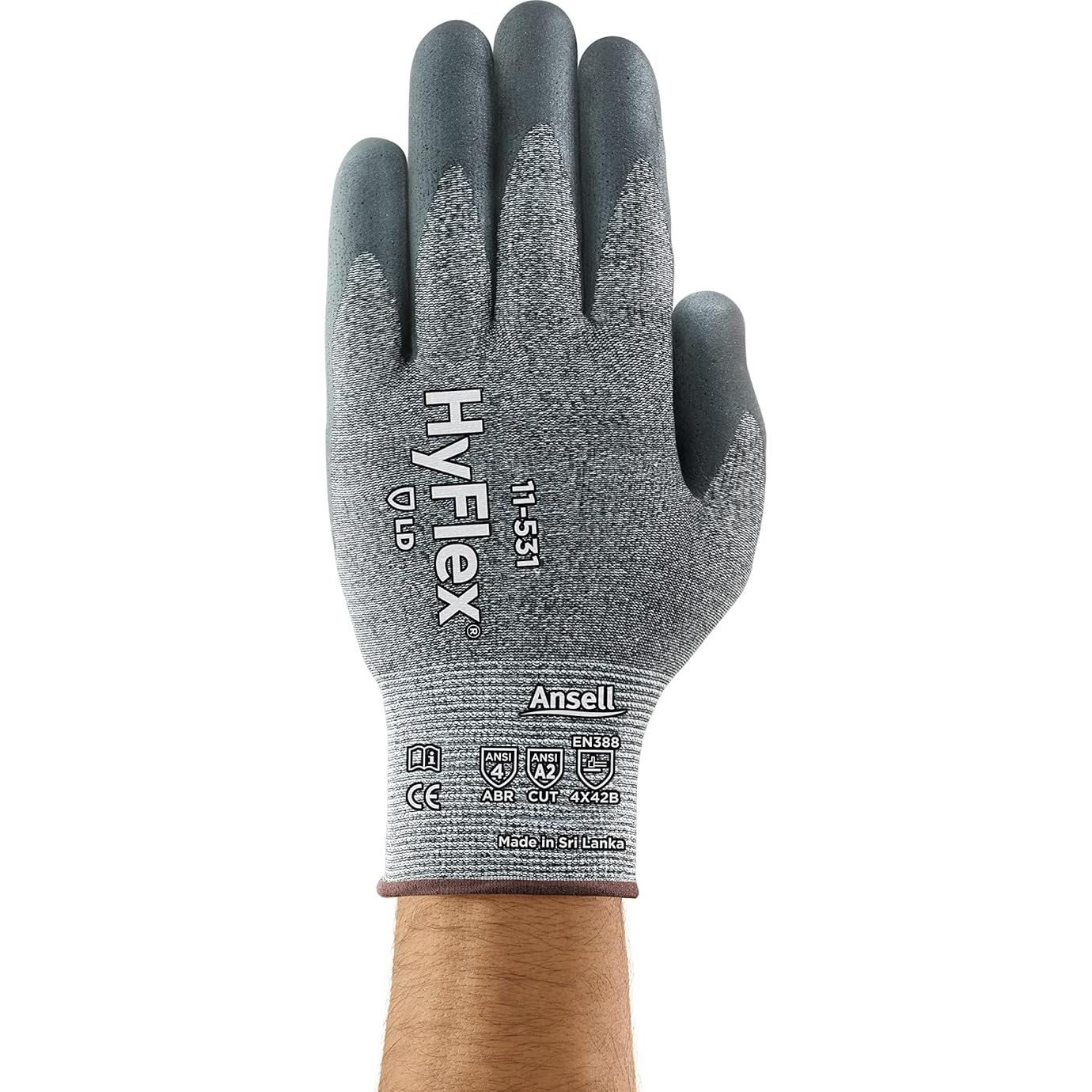 Guantes Industriales Ansell HyFlex 11-531 Resistentes a Cortes - Grande