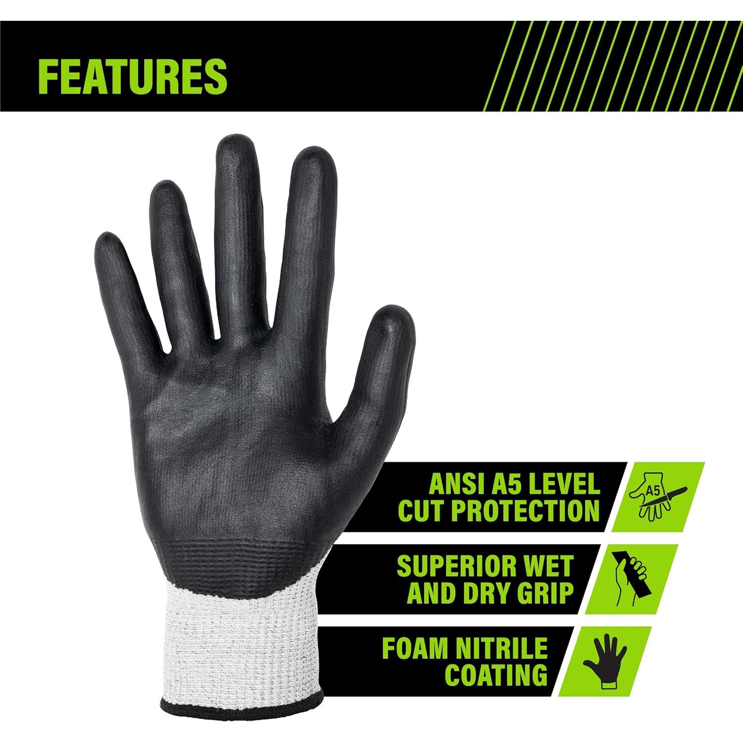 Guantes de Trabajo AWP ANSI A5 Resistentes a Cortes - Grande