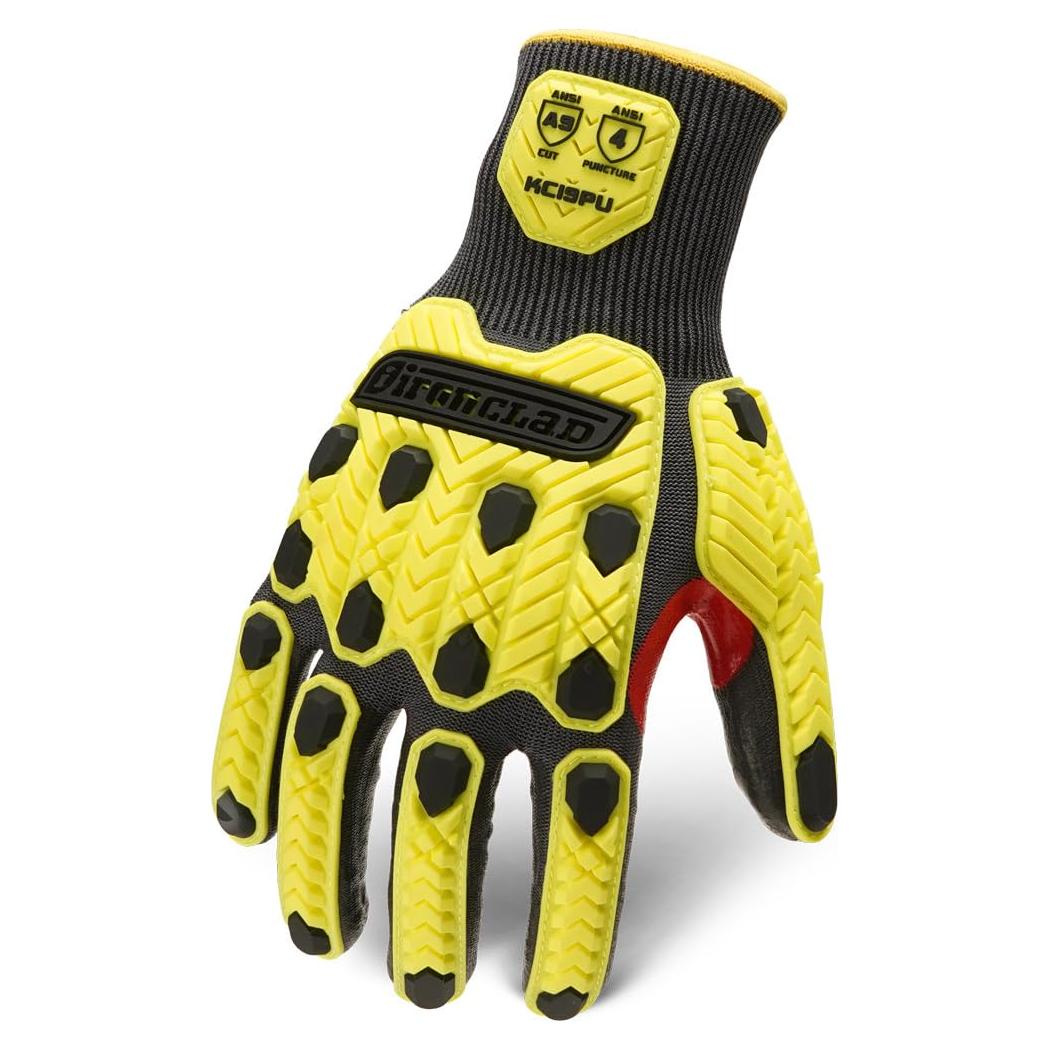 Guante de Impacto Ironclad A9 PU Extra Grande Alta Visibilidad