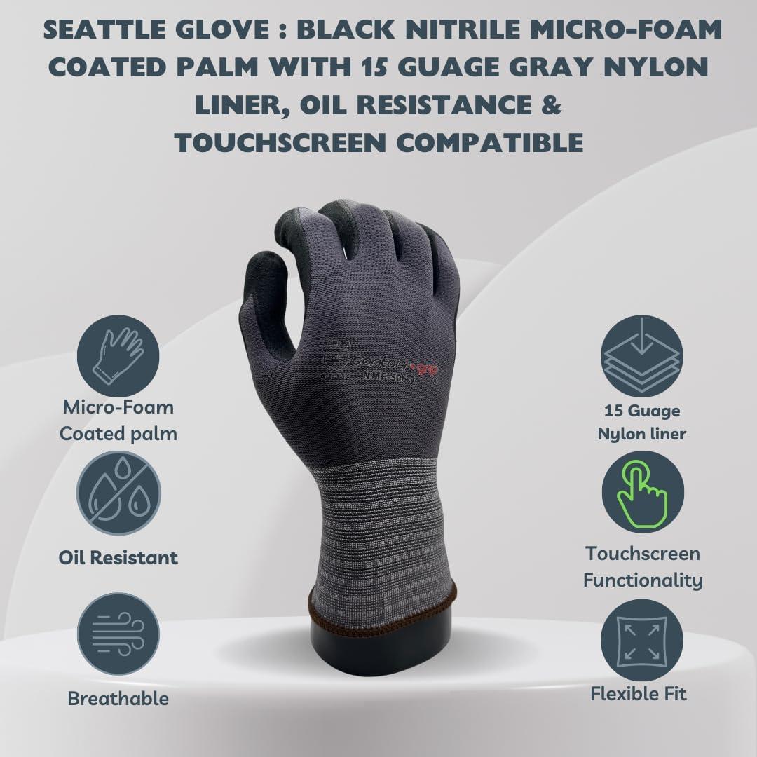 Guantes de Protección Nitrilo Seattle Glove NMF506 - 12 Pares