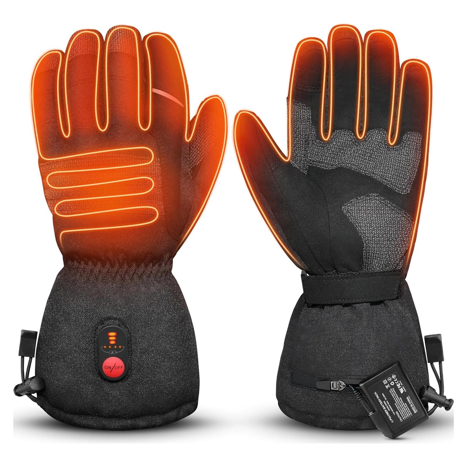 Guantes Calentados WINGLEOV 3X-Grande Negros Aislados