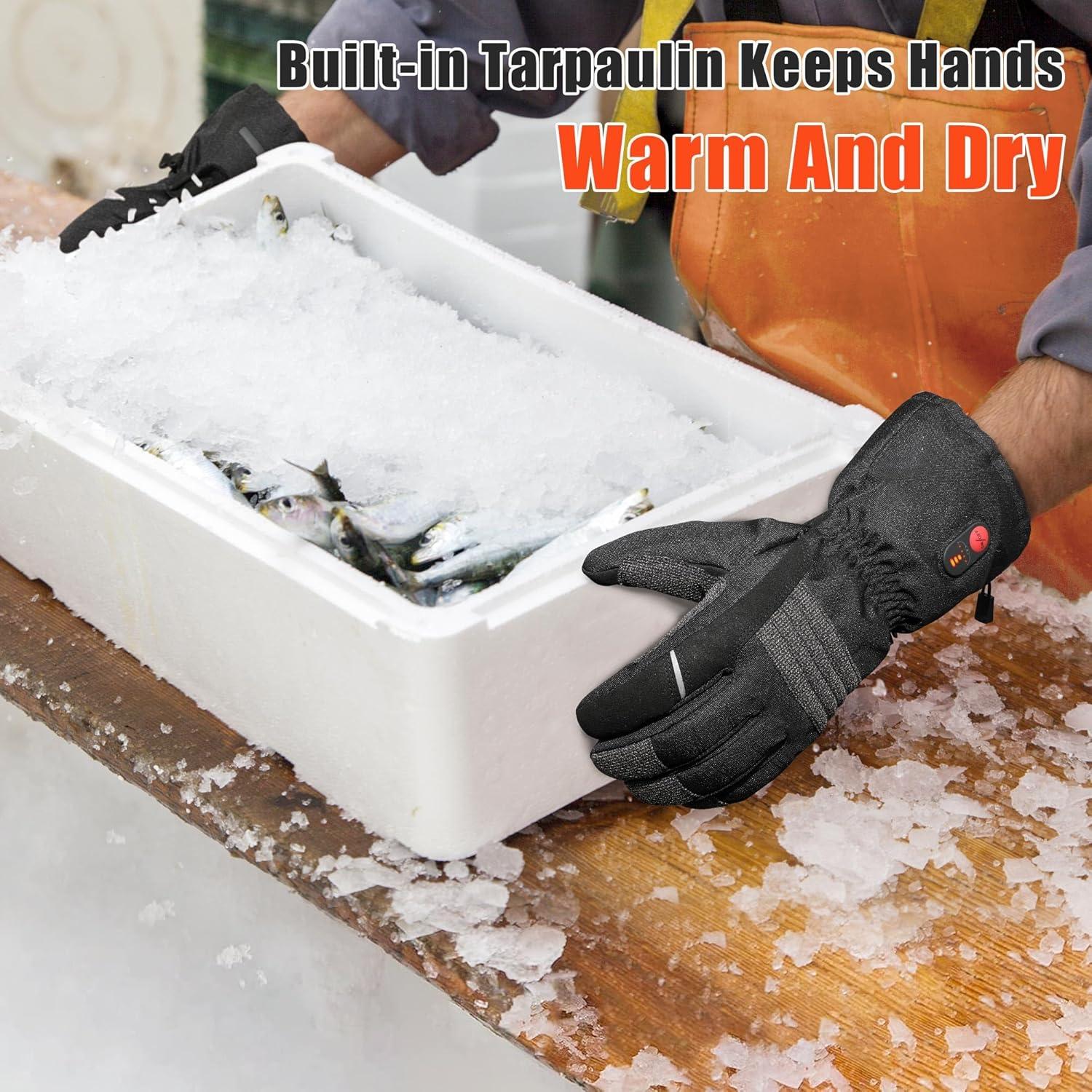 Guantes Calentados WINGLEOV 3X-Grande Negros Aislados