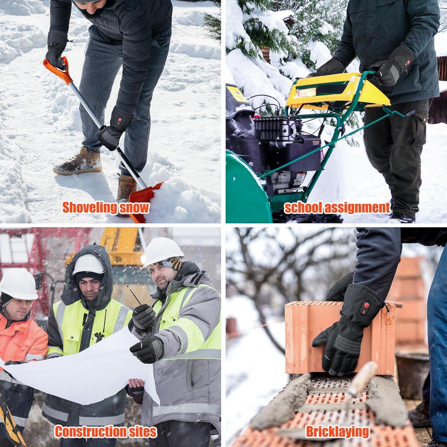 Guantes Calentados WINGLEOV 3X-Grande Negros Aislados