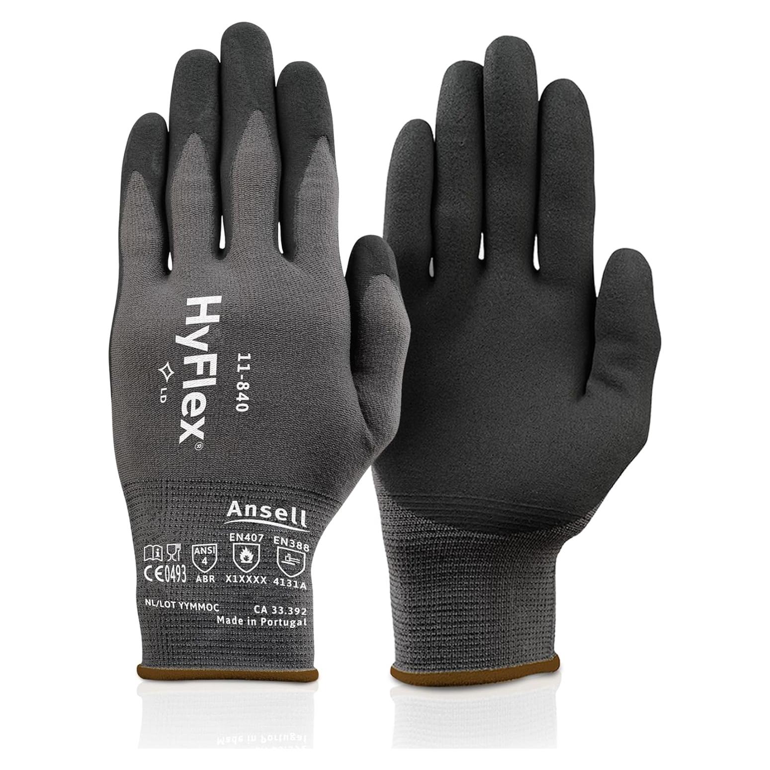 Guantes de Trabajo HyFlex 11-840 Nitrilo Ergonomicos T.7