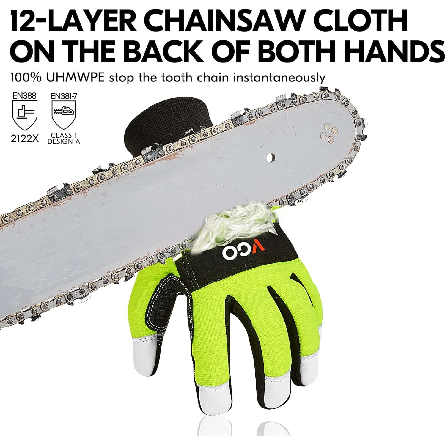 Guantes de Motosierra Vgo! Protección 12 Capas Talla Grande