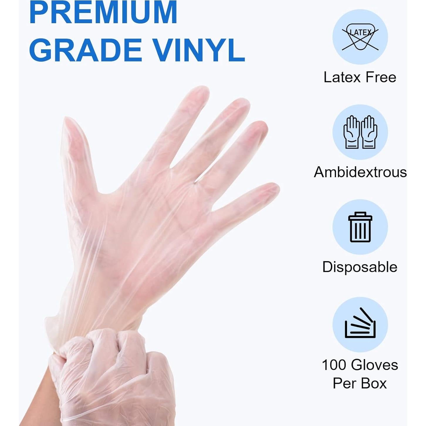 Guantes de Examen de Vinilo Schneider VMFC20, 50 Unidades, Sin Látex