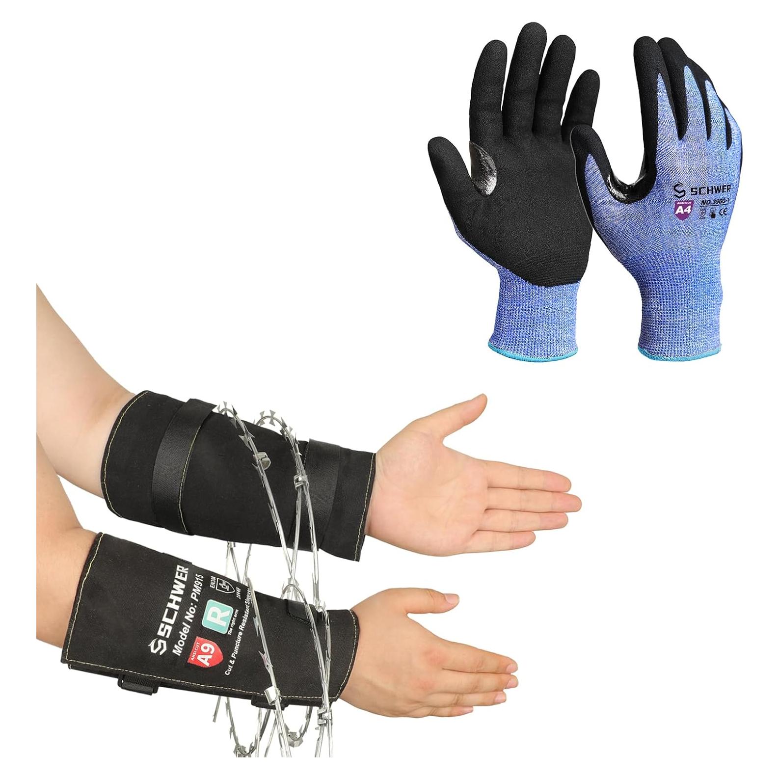 Guantes de Trabajo Schwer AIR-SKIN L + Mangas Nivel 5 ANSI A9