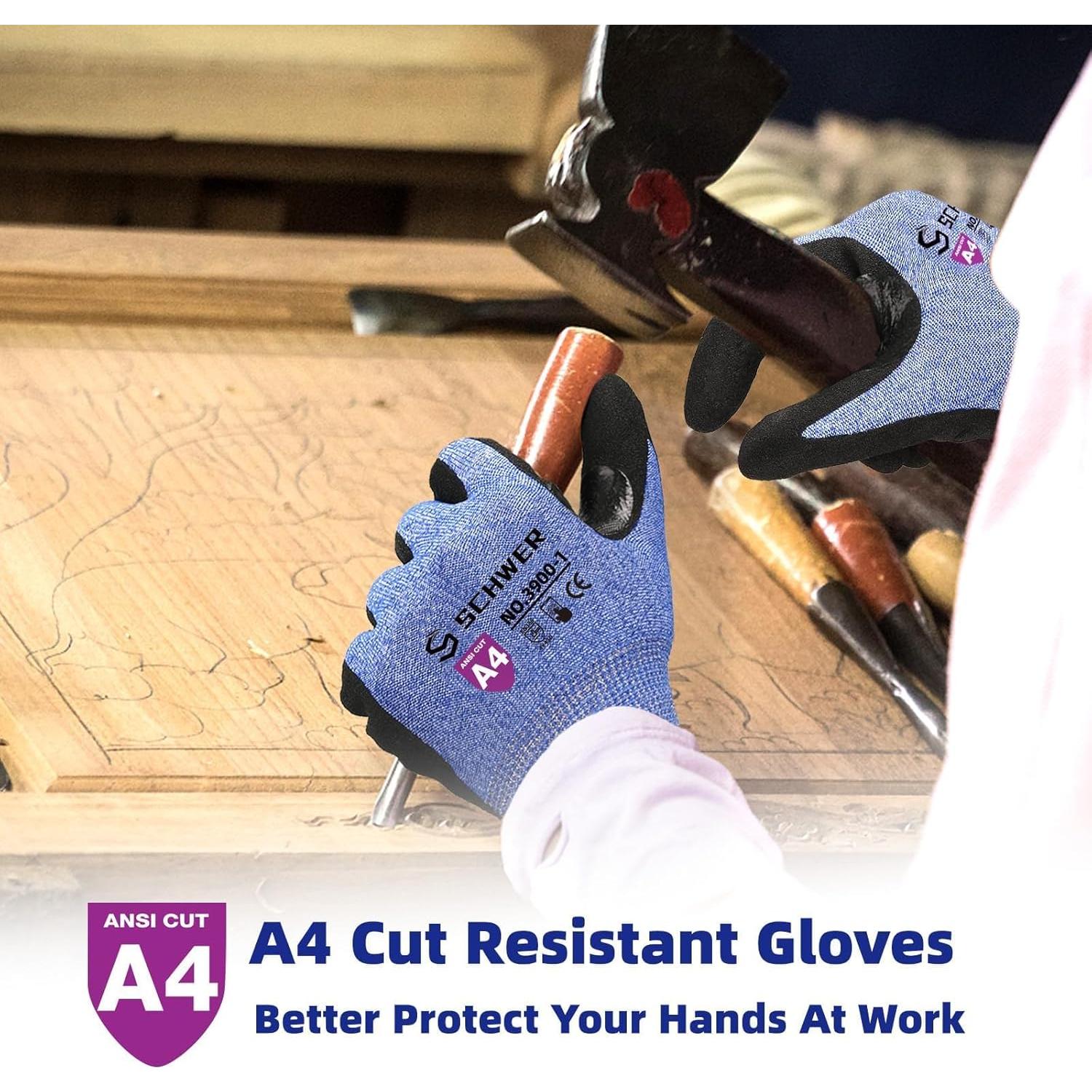 Guantes de Trabajo Schwer AIR-SKIN L + Mangas Nivel 5 ANSI A9