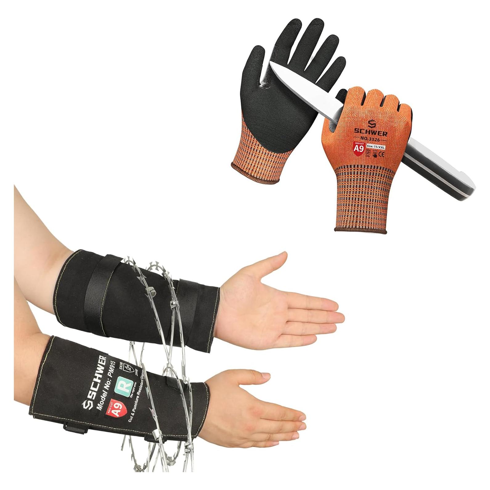 Guantes de trabajo Schwer ProGuard XL + Mangas ANSI A9