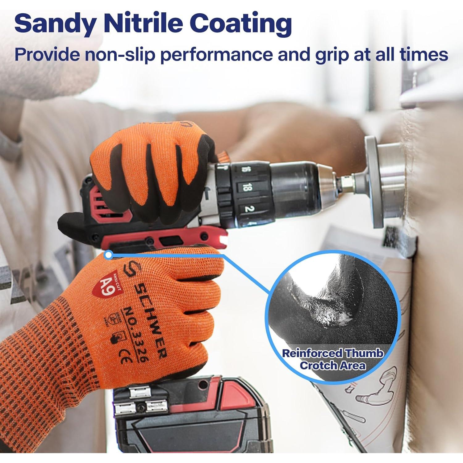 Guantes de trabajo Schwer ProGuard XL + Mangas ANSI A9