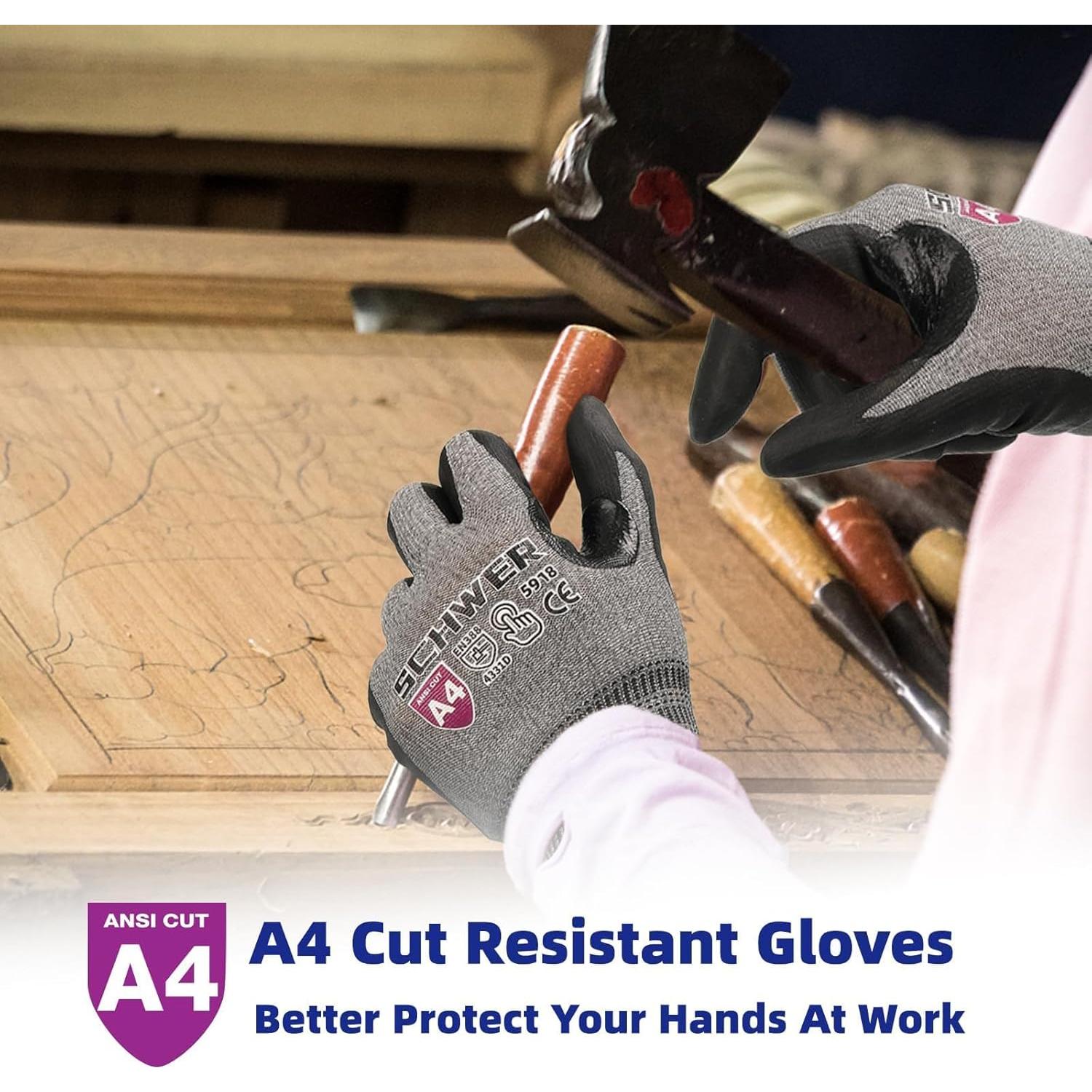 Guantes de Trabajo Schwer AIR-SKIN Tamaño S + Mangas ANSI A9